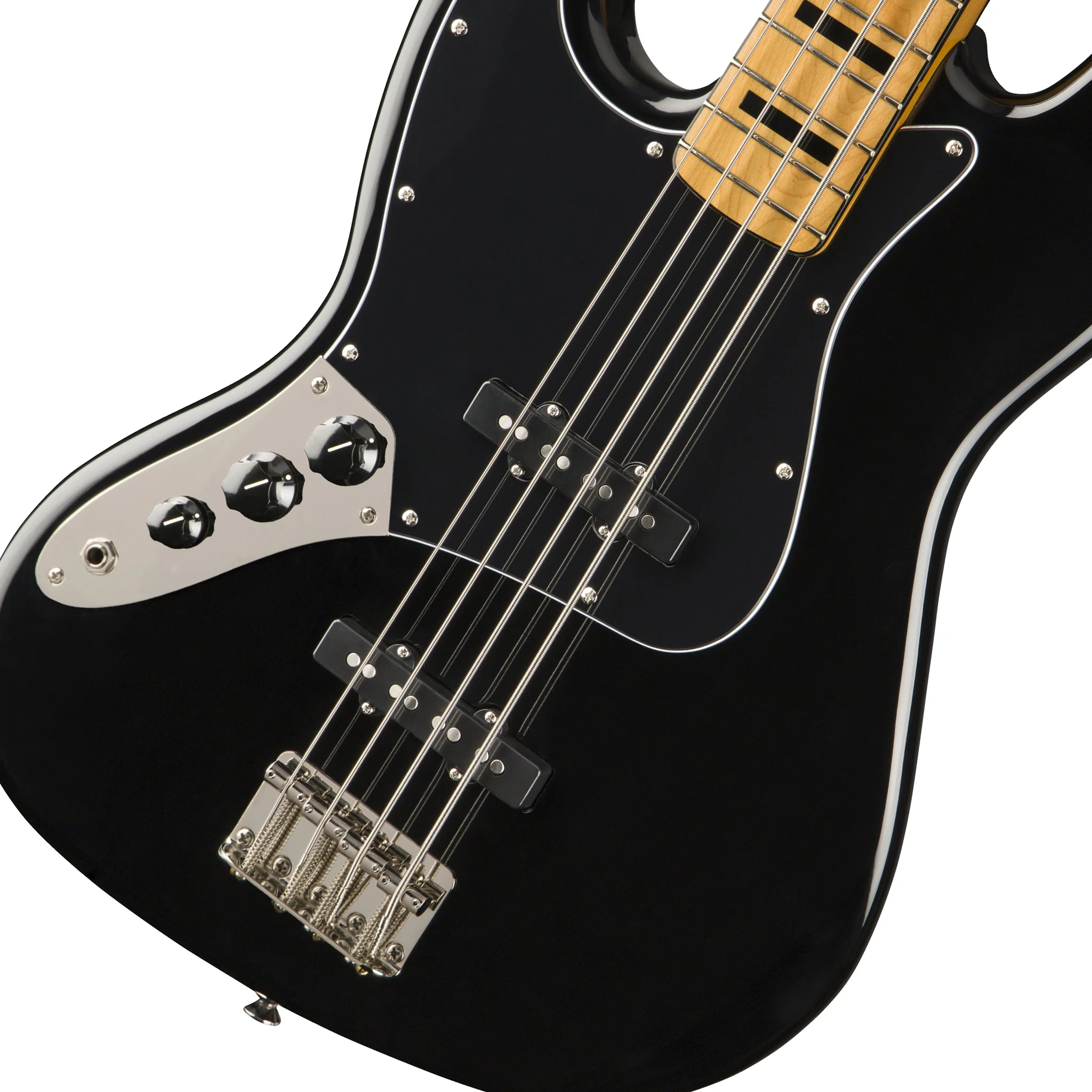 Squier Classic Vibe 70s Jazz Bass Left-Handed Guitar, Maple FB, Black - Image 4