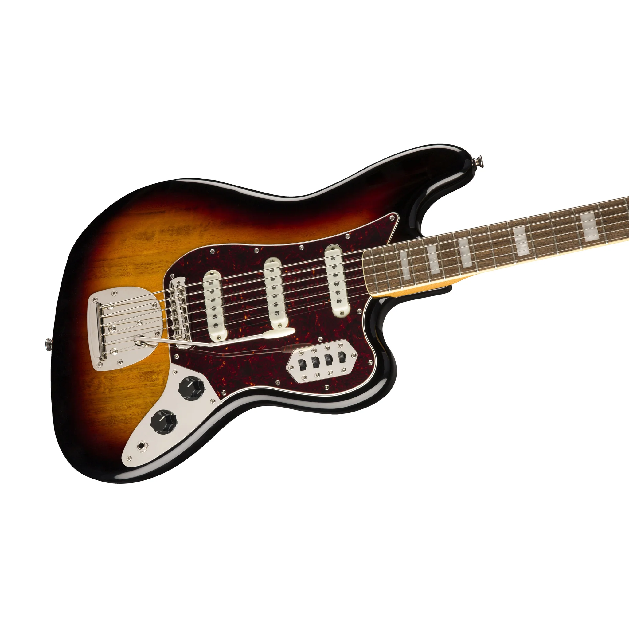 Squier Classic Vibe Bass VI Electric Guitar, Laurel FB, 3-Tone Sunburst - Image 3