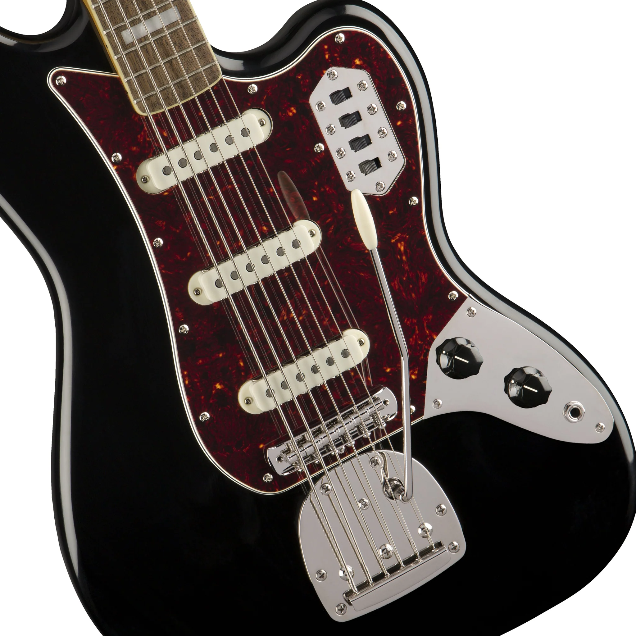 Squier Classic Vibe Bass VI Electric Guitar, Laurel FB, Black - Image 4