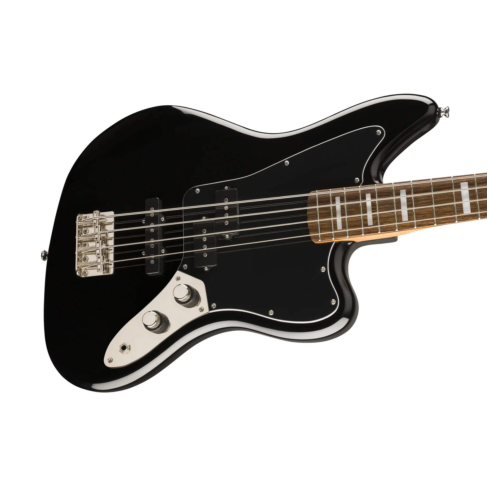 Squier Classic Vibe Jaguar Bass Guitar, Laurel FB, Black - Image 3