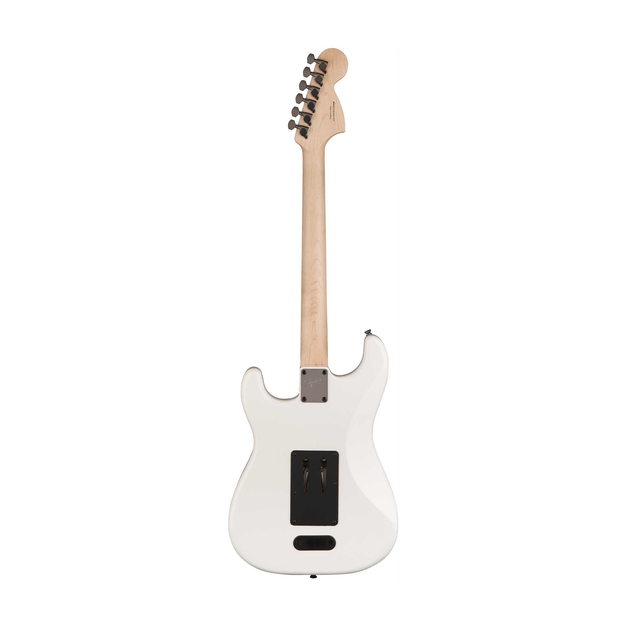 Squier Contemporary Active HH Stratocaster Electric Guitar w/Floyd Rose, RW FB, Olympic White - Image 2