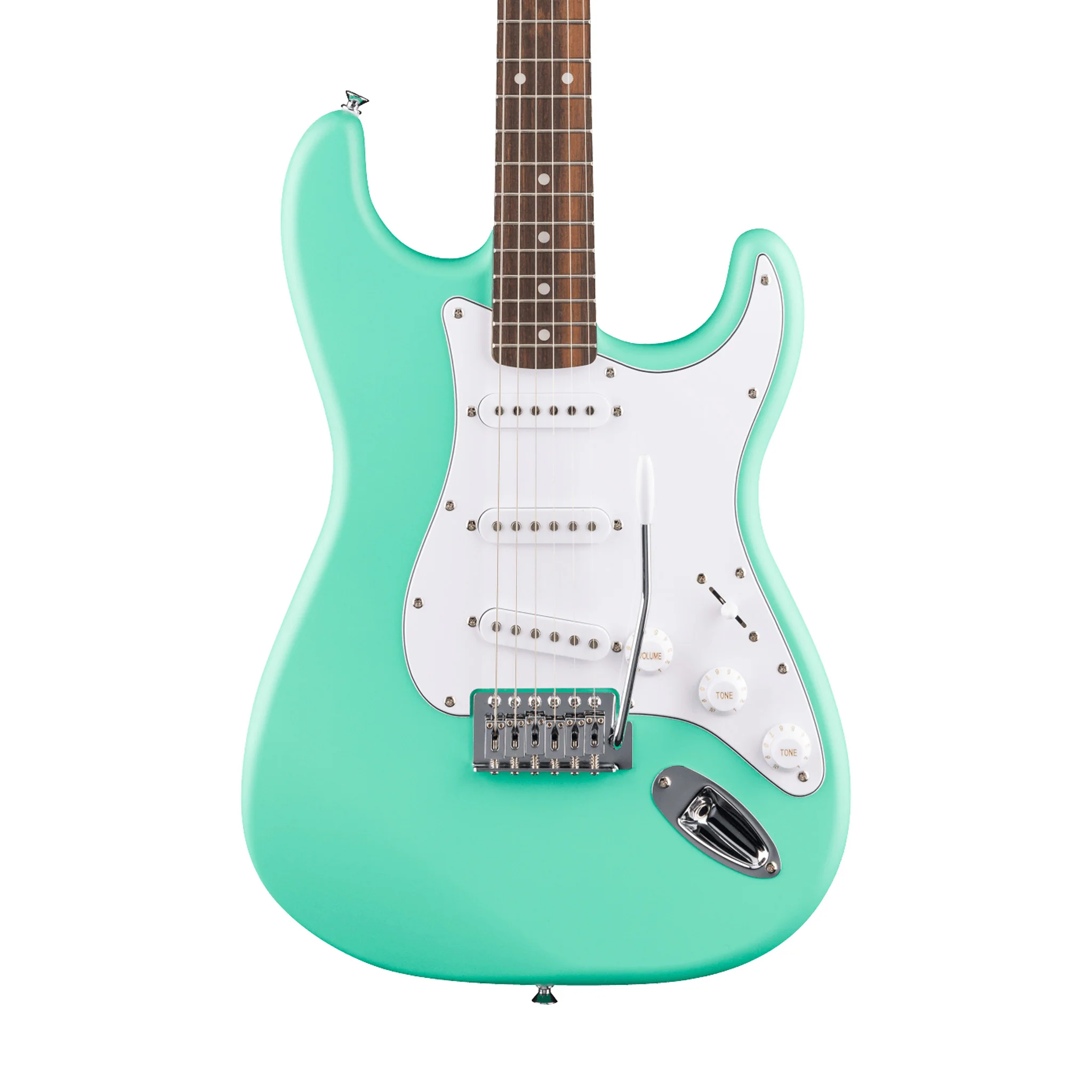 Squier Debut Series Stratocaster Electric Guitar, Laurel FB, Sea Foam Green - Image 3