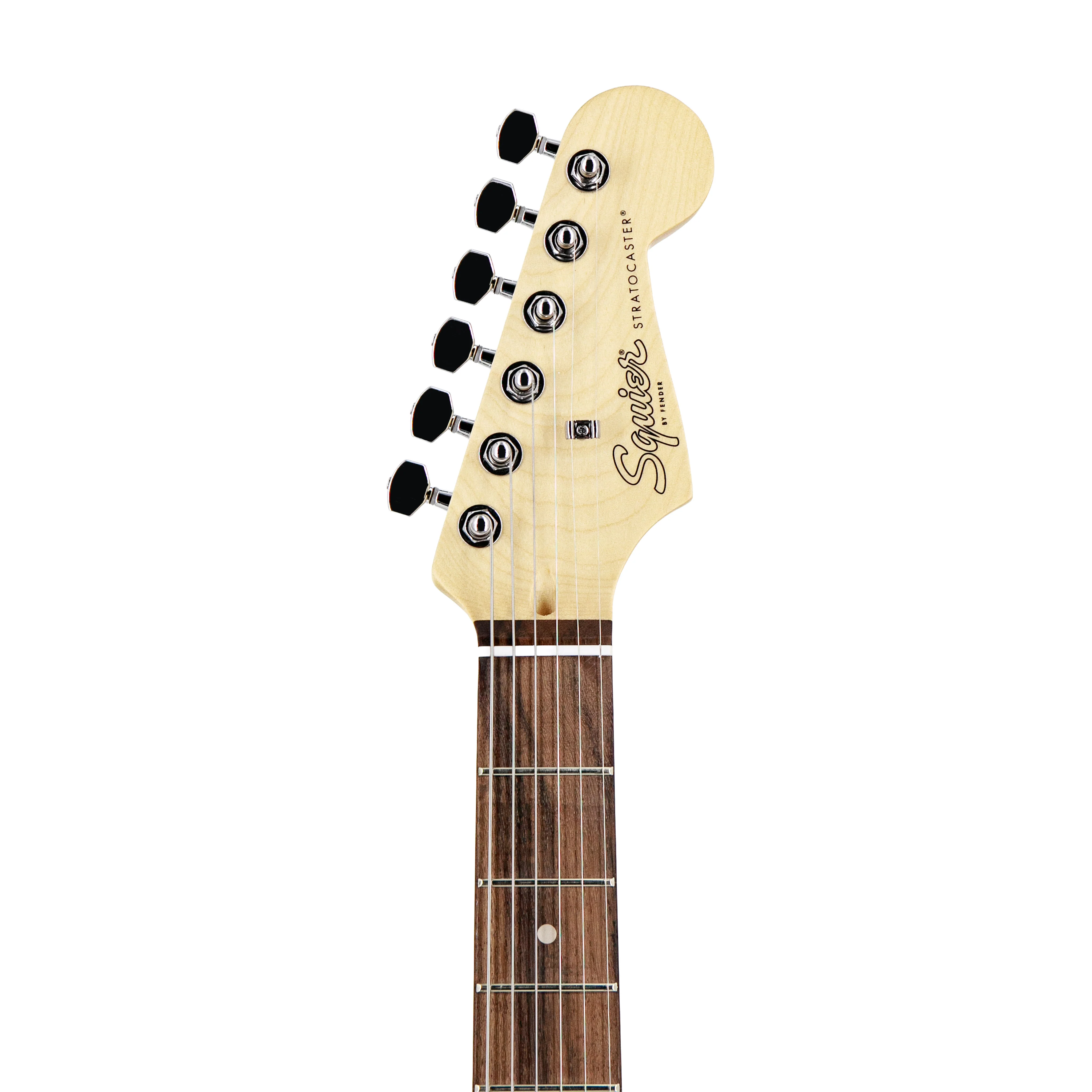 Squier Debut Series Stratocaster HSS Electric Guitar, Laurel FB, 2 Tone Sunburst - Image 7