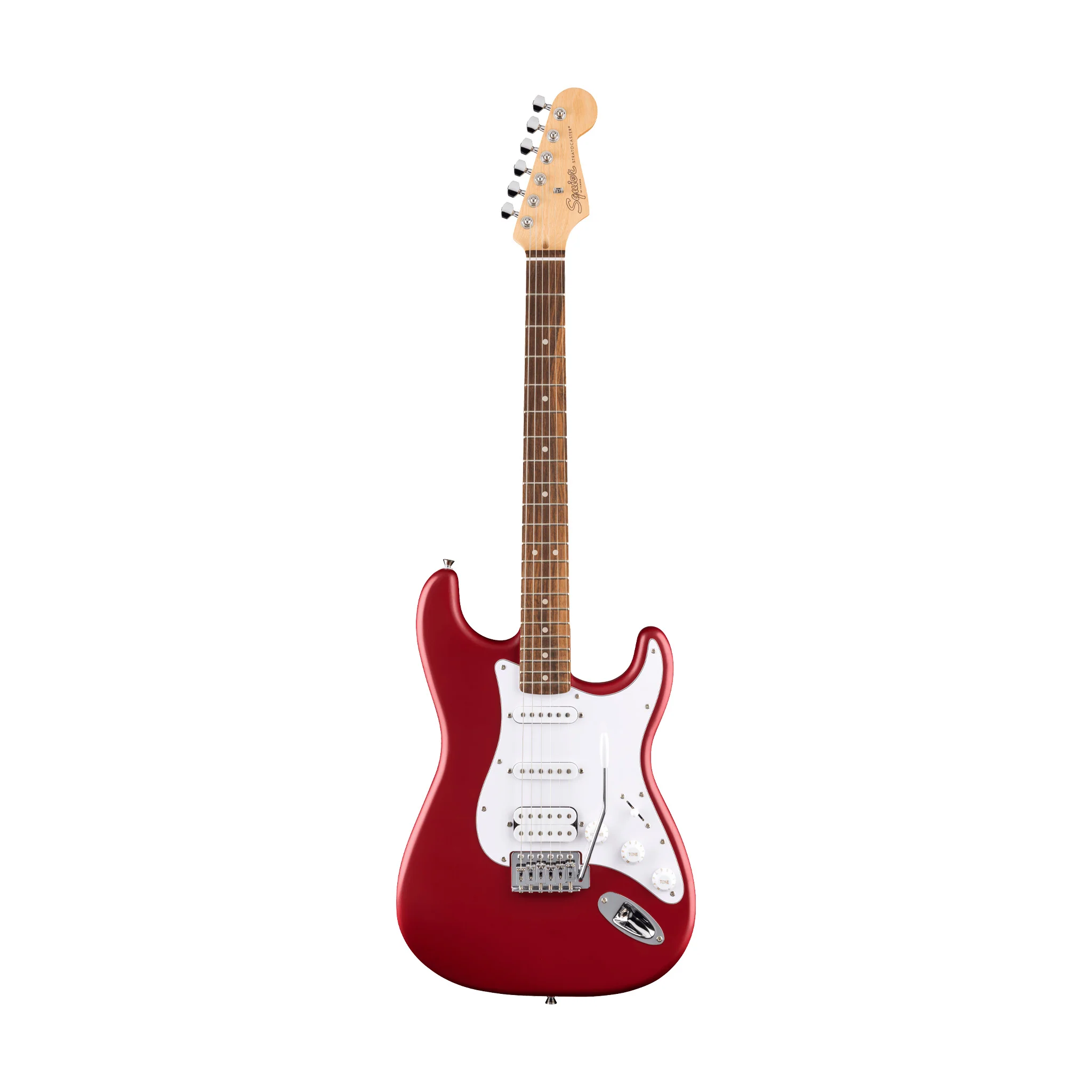 Squier Debut Series Stratocaster HSS Electric Guitar, Laurel FB, Dakota Red