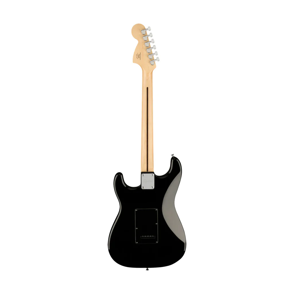 Squier FSR Affinity Series Stratocaster Electric Guitar w/Tortoiseshell Pickguard, Laurel FB, Black - Image 2
