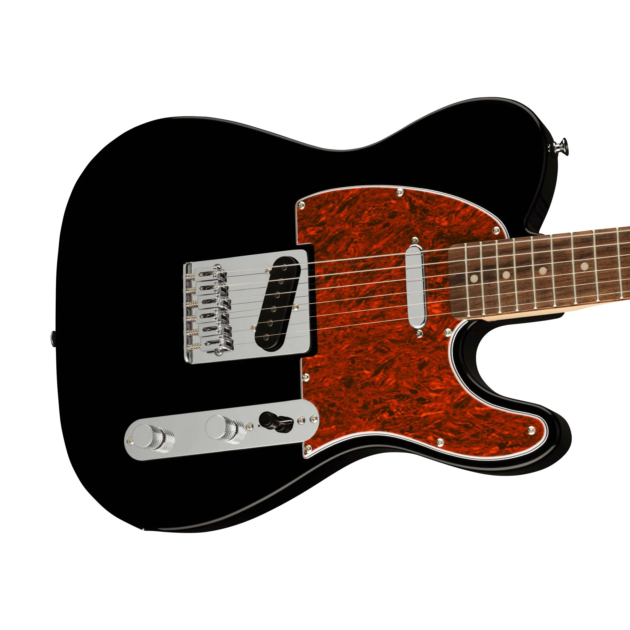 Squier FSR Affinity Series Telecaster Electric Guitar w/Tortoiseshell Pickguard, Laurel FB, Black - Image 5