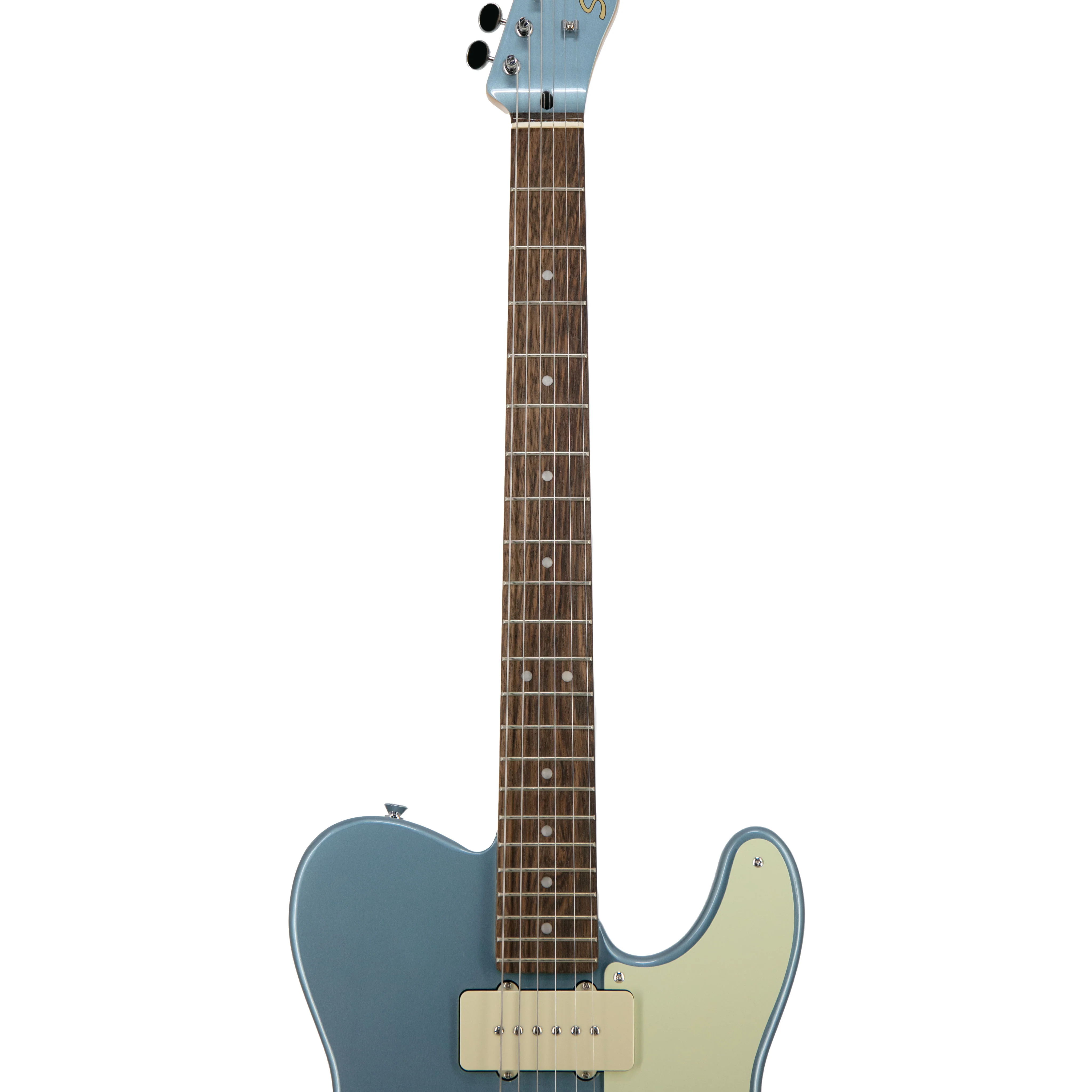 Squier FSR Cabronita Thinline Telecaster Electric Guitar, Laurel FB, Ice Blue Metallic - Image 5