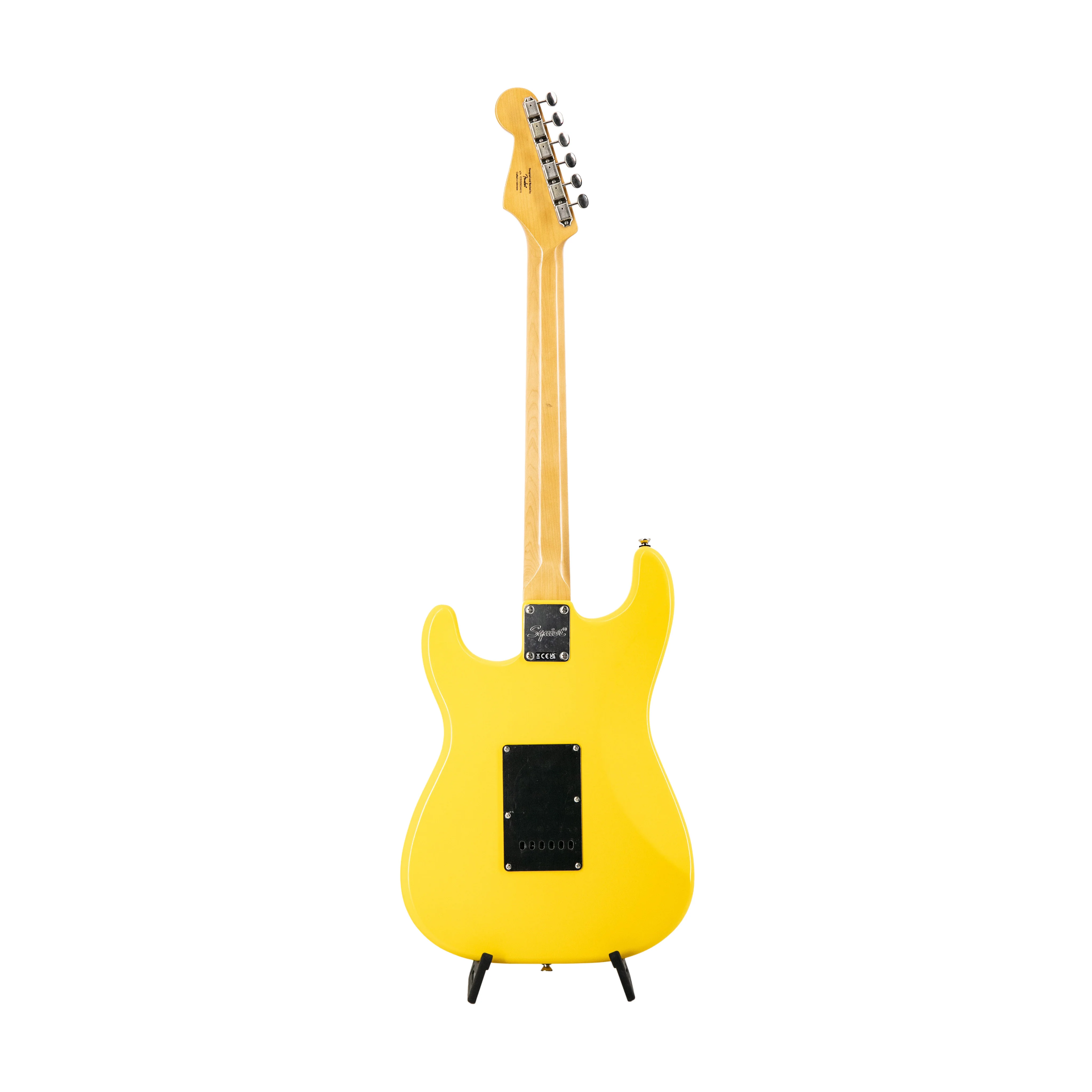 Squier FSR Classic Vibe 50s Stratocaster HSS Electric Guitar w/Black Pickguard, Graffiti Yellow - Image 2
