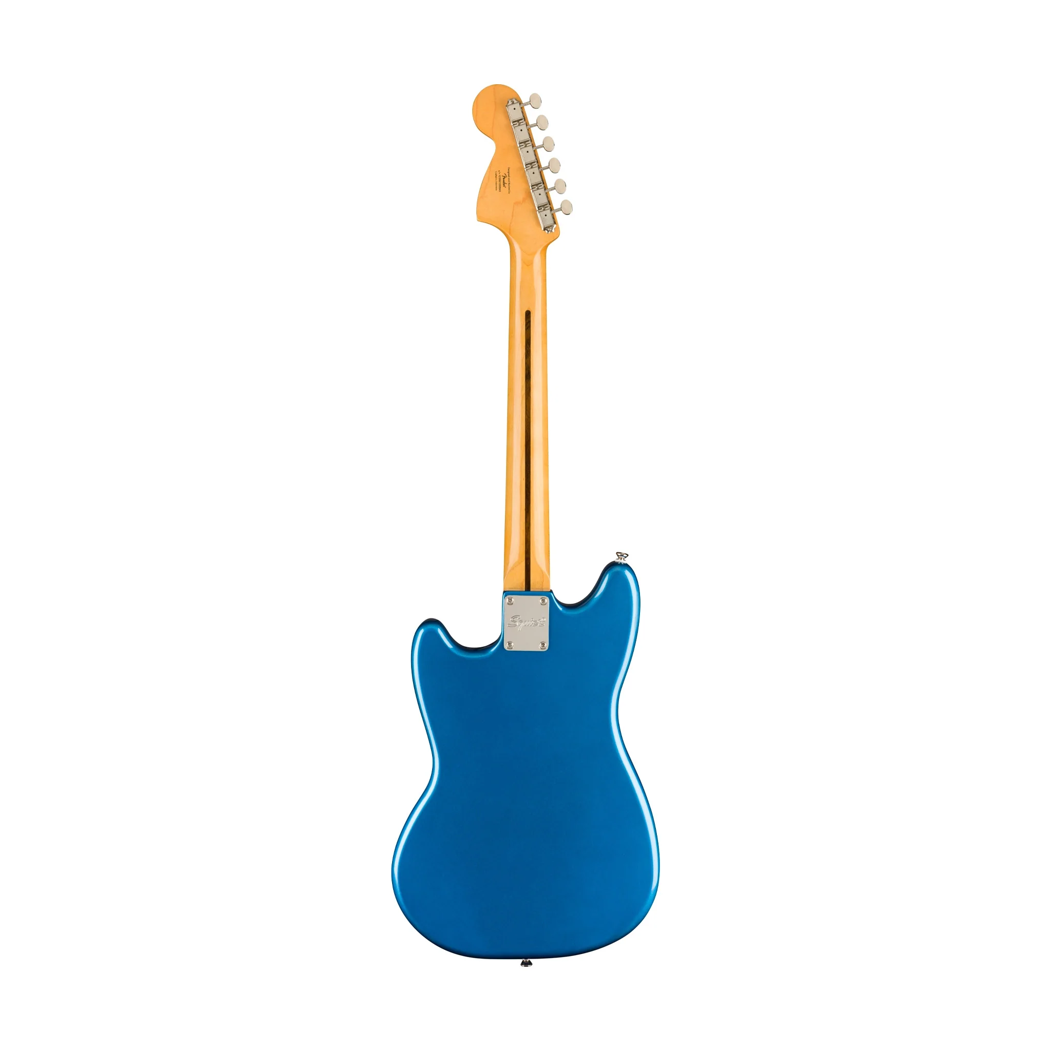 Squier FSR Classic Vibe 60s Competition Mustang Guitar w/ Olympic White Stripes, Lake Placid Blue - Image 2