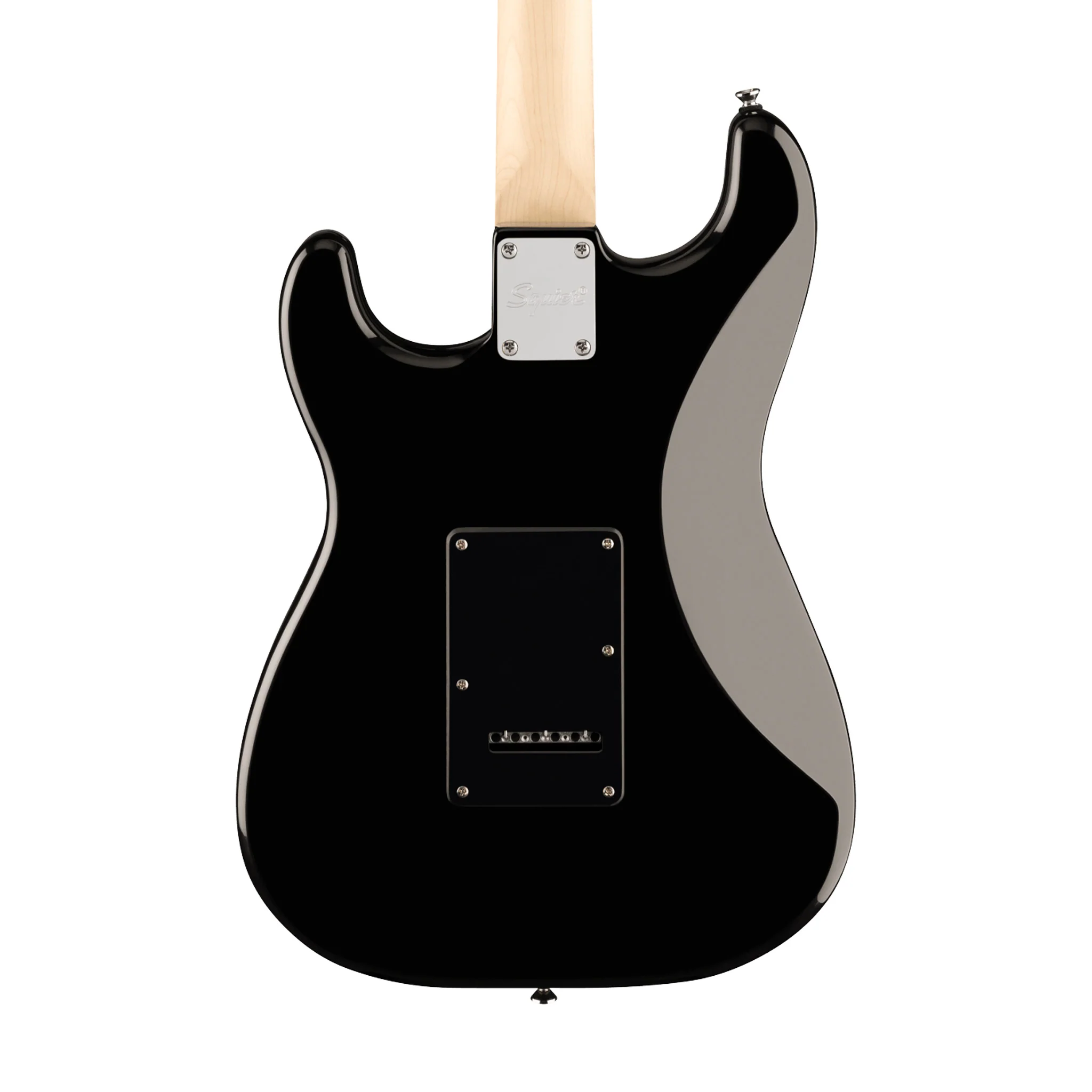 Squier FSR Sonic Stratocaster Electric Guitar w/Black PG & White Plastic Parts, Maple FB, Black - Image 4