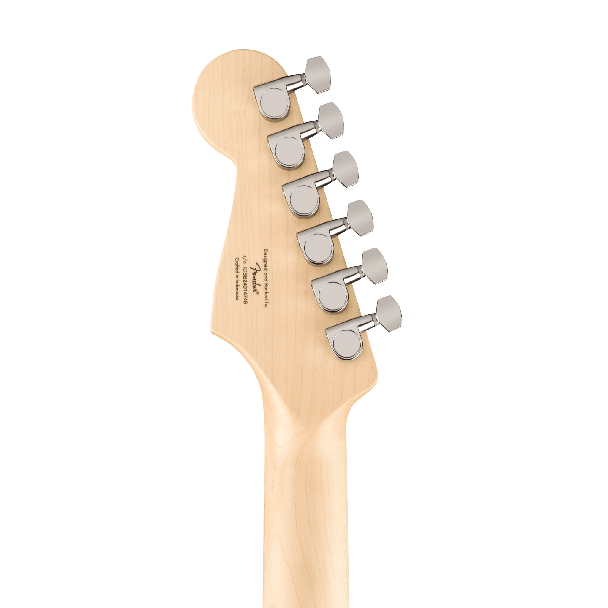 Squier FSR Sonic Stratocaster Electric Guitar w/Black PG & White Plastic Parts, Maple FB, Black - Image 7