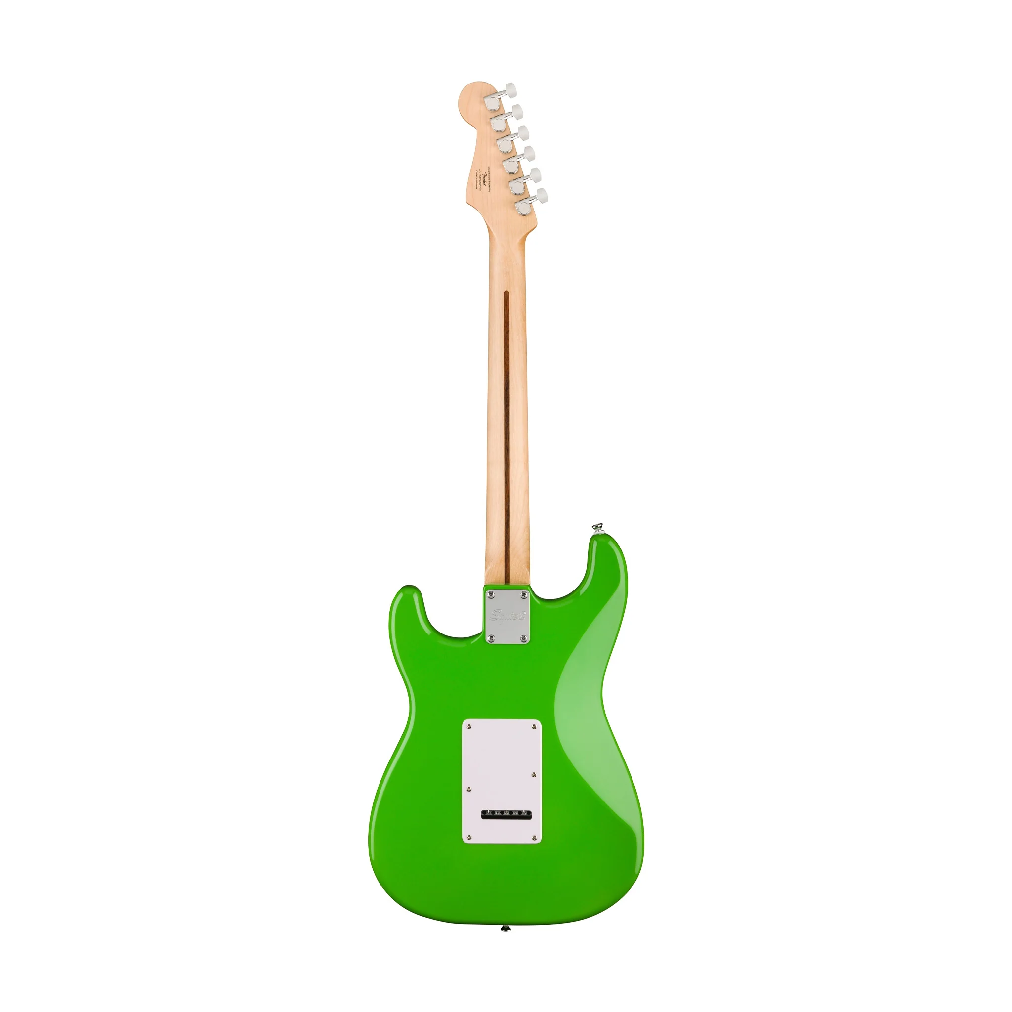 Squier FSR Sonic Stratocaster HSS Electric Guitar w/White Pickguard, Laurel FB, Lime Green - Image 2