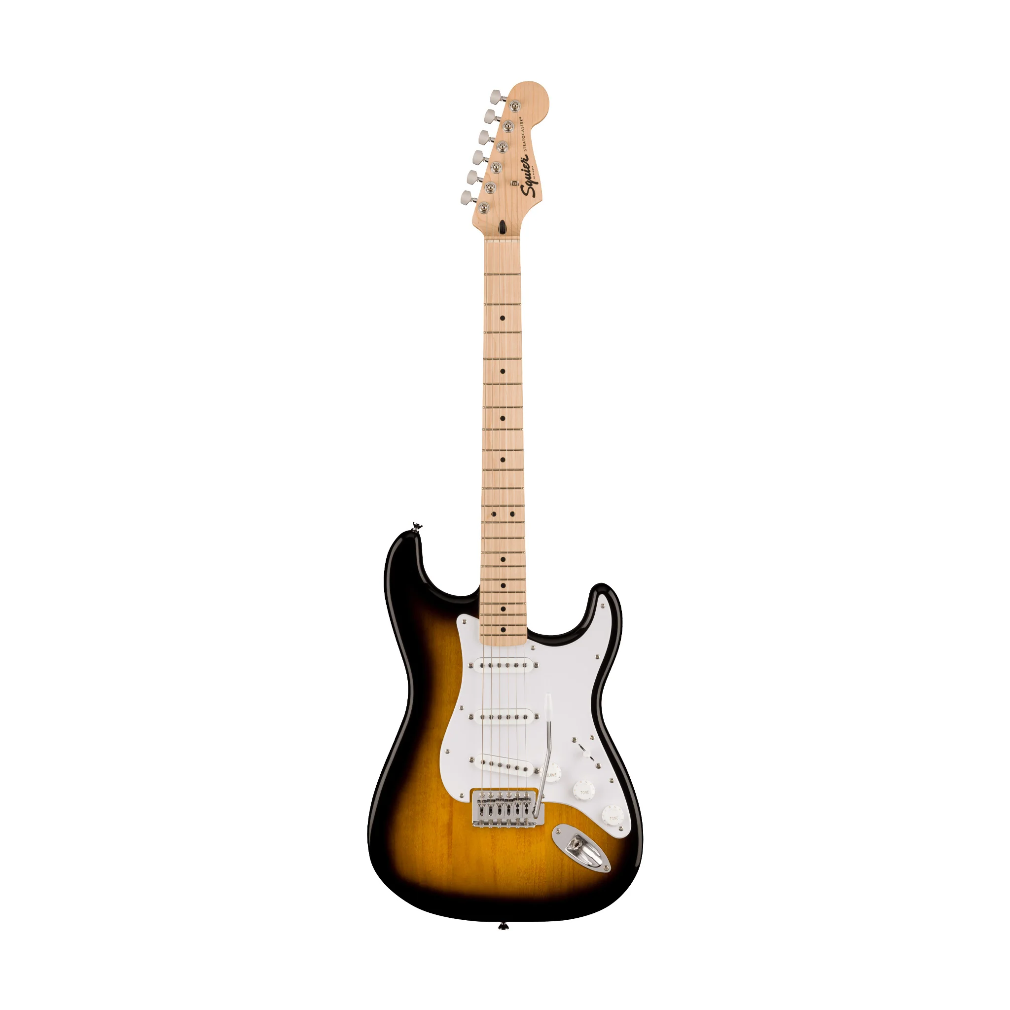 Squier Sonic Stratocaster Pack w/Gig Bag, Maple FB, 10G, 230V EU, 2-Color Sunburst - Image 4