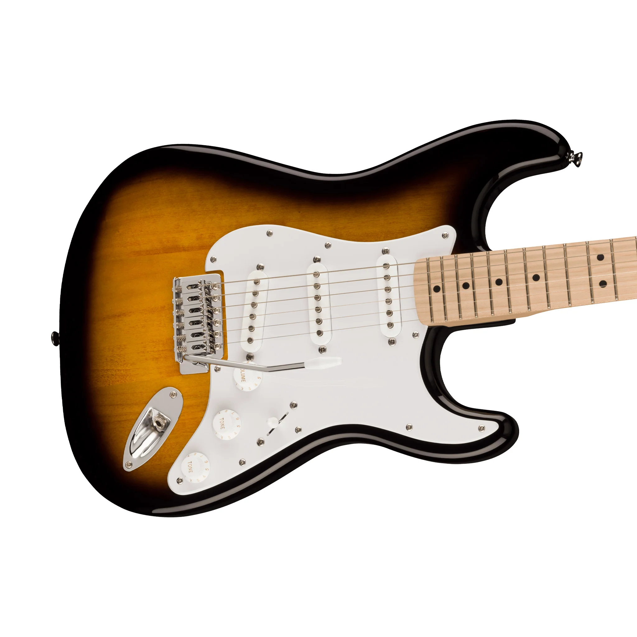 Squier Sonic Stratocaster Pack w/Gig Bag, Maple FB, 10G, 230V EU, 2-Color Sunburst - Image 8