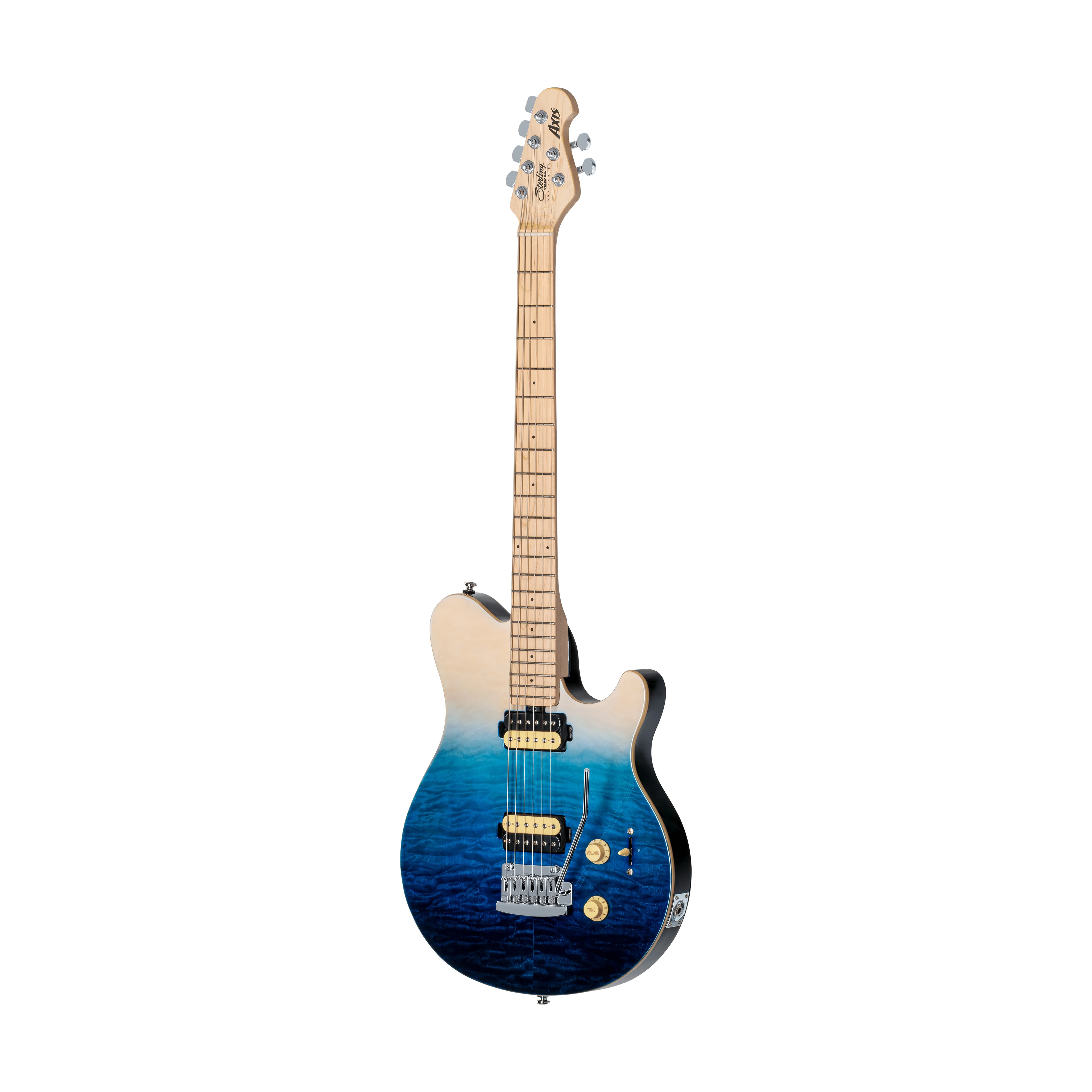 Sterling by Music Man AX3QM Axis Quilted Maple Electric Guitar, Spectrum Blue - Image 3
