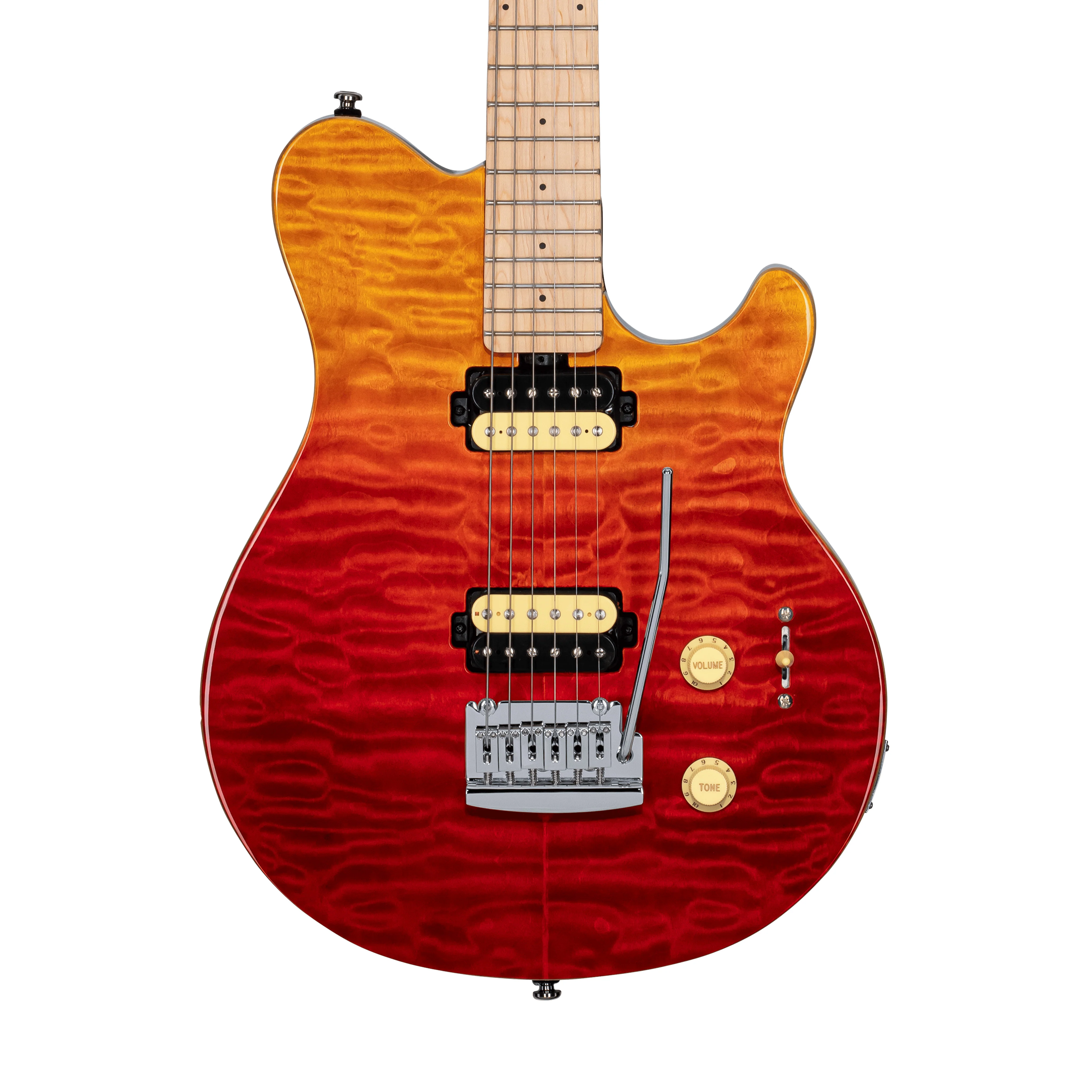 Sterling by Music Man AX3QM Axis Quilted Maple Electric Guitar, Spectrum Red - Image 4