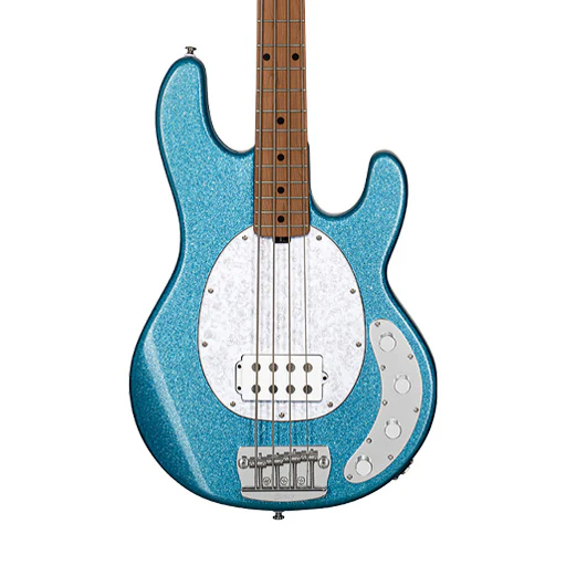 Sterling by Music Man Ray34 4-String Bass Guitar, Blue Sparkle - Image 3