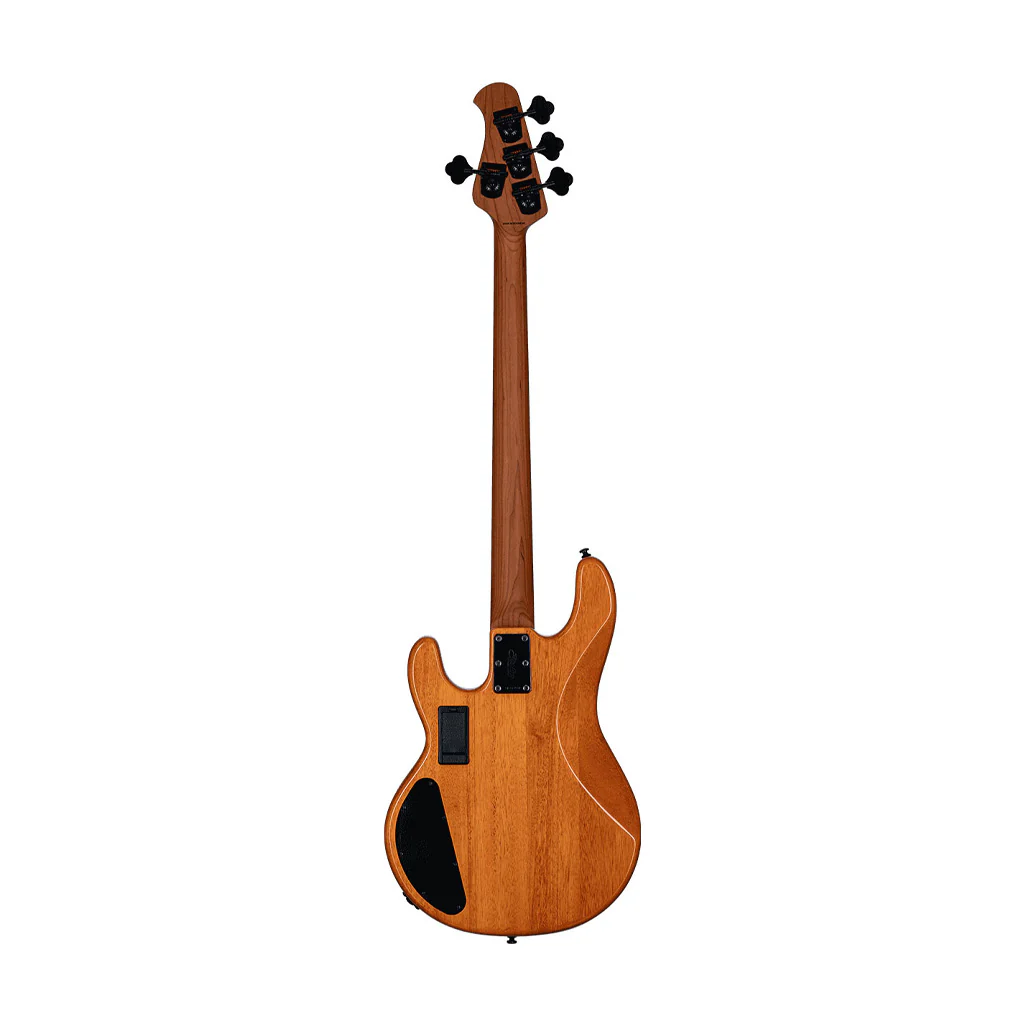 Sterling by Music Man Ray34 HH Poplar Burl Top Bass Guitar, Amber - Image 2