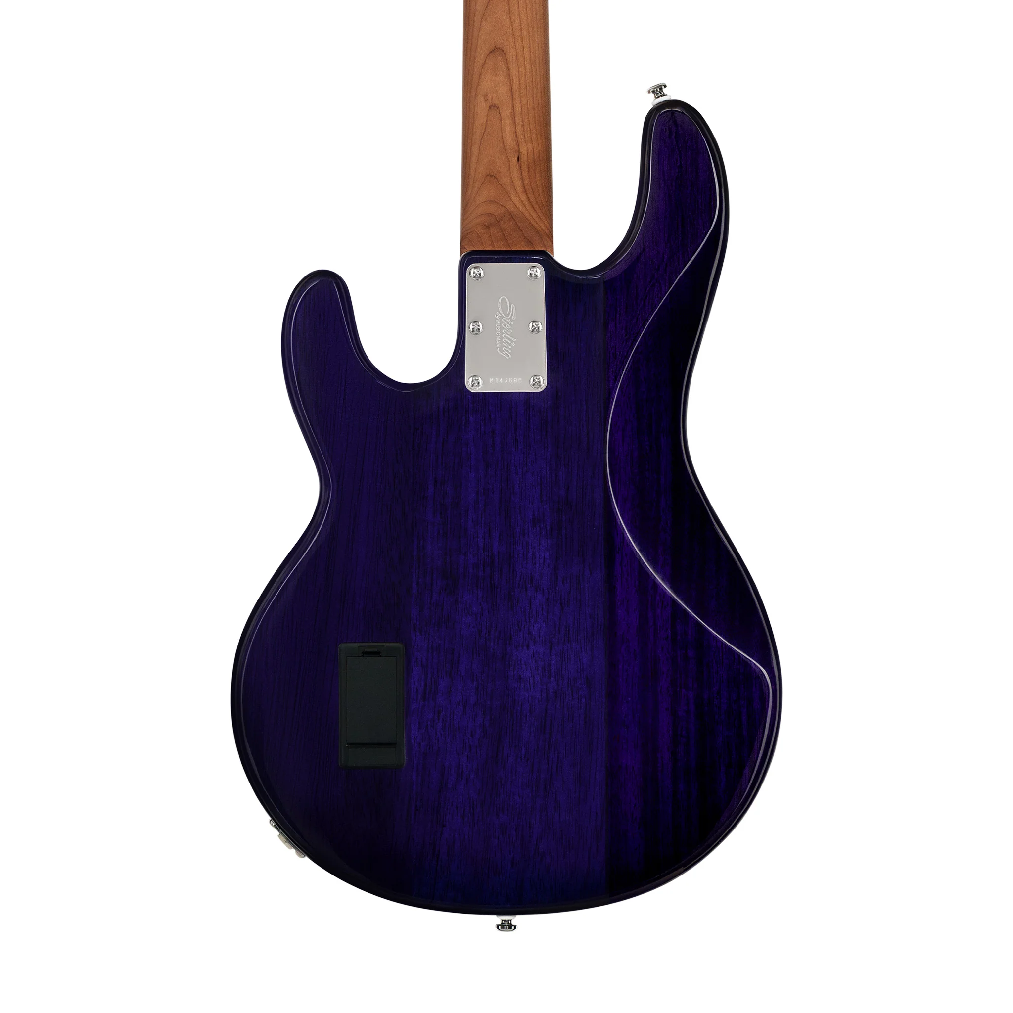Sterling by Music Man RAY34 StingRay Flame Maple Top Bass Guitar, Purple Sunset - Image 4