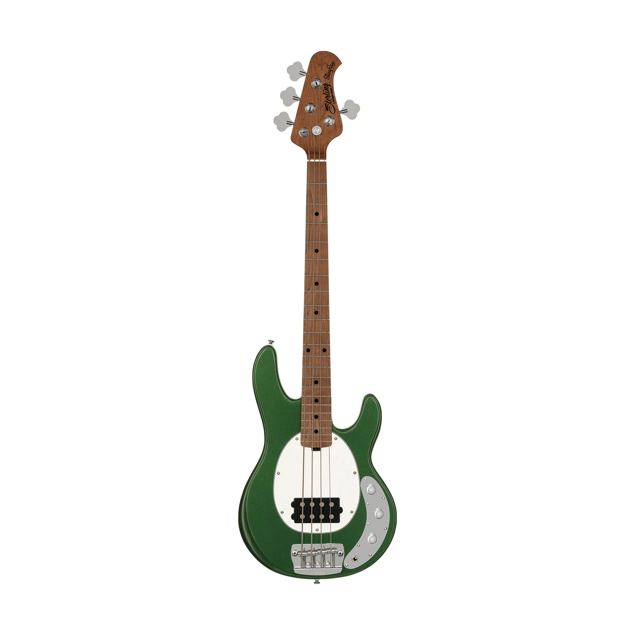 Sterling by Music Man StingRay Short Scale 4-String Electric Bass Guitar, Charging Green