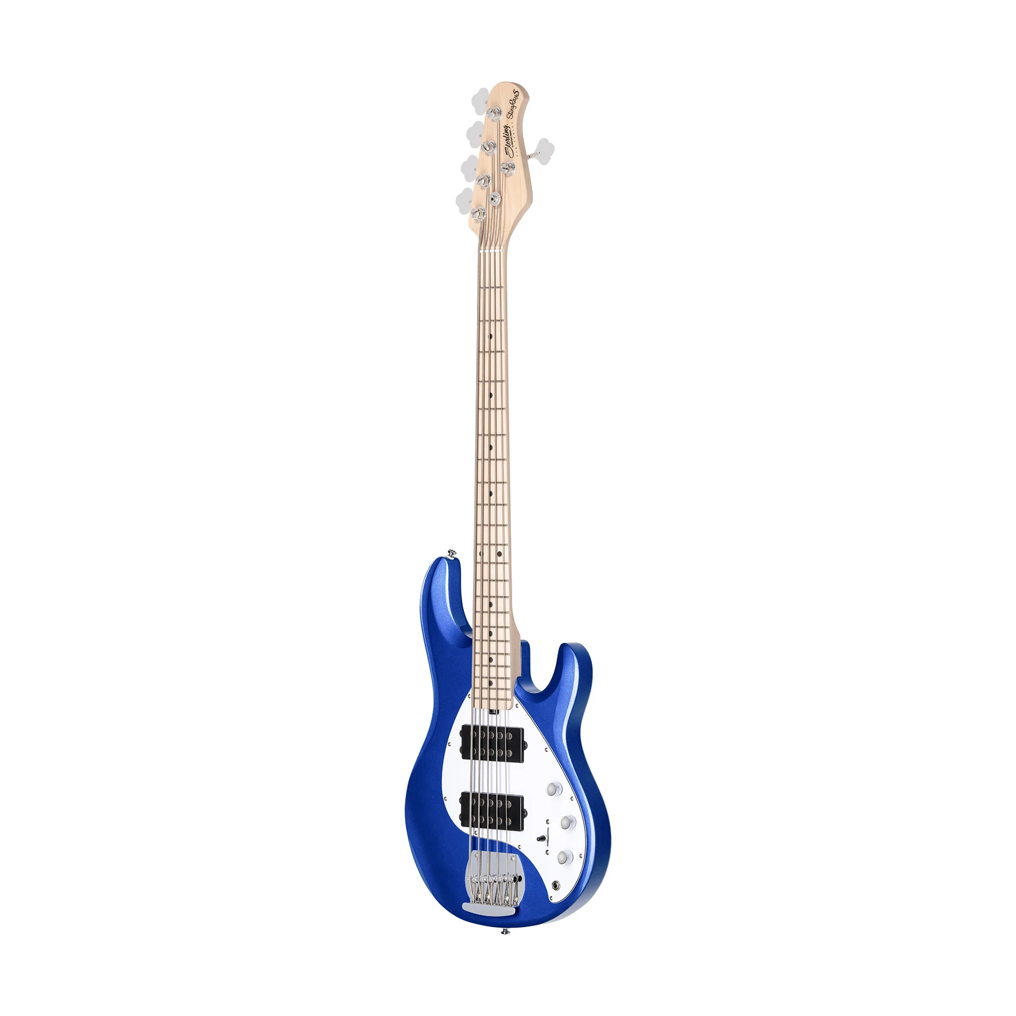 Sterling S.U.B Series Ray5 HH 5-String Electric Bass Guitar, Cobra Blue - Image 3