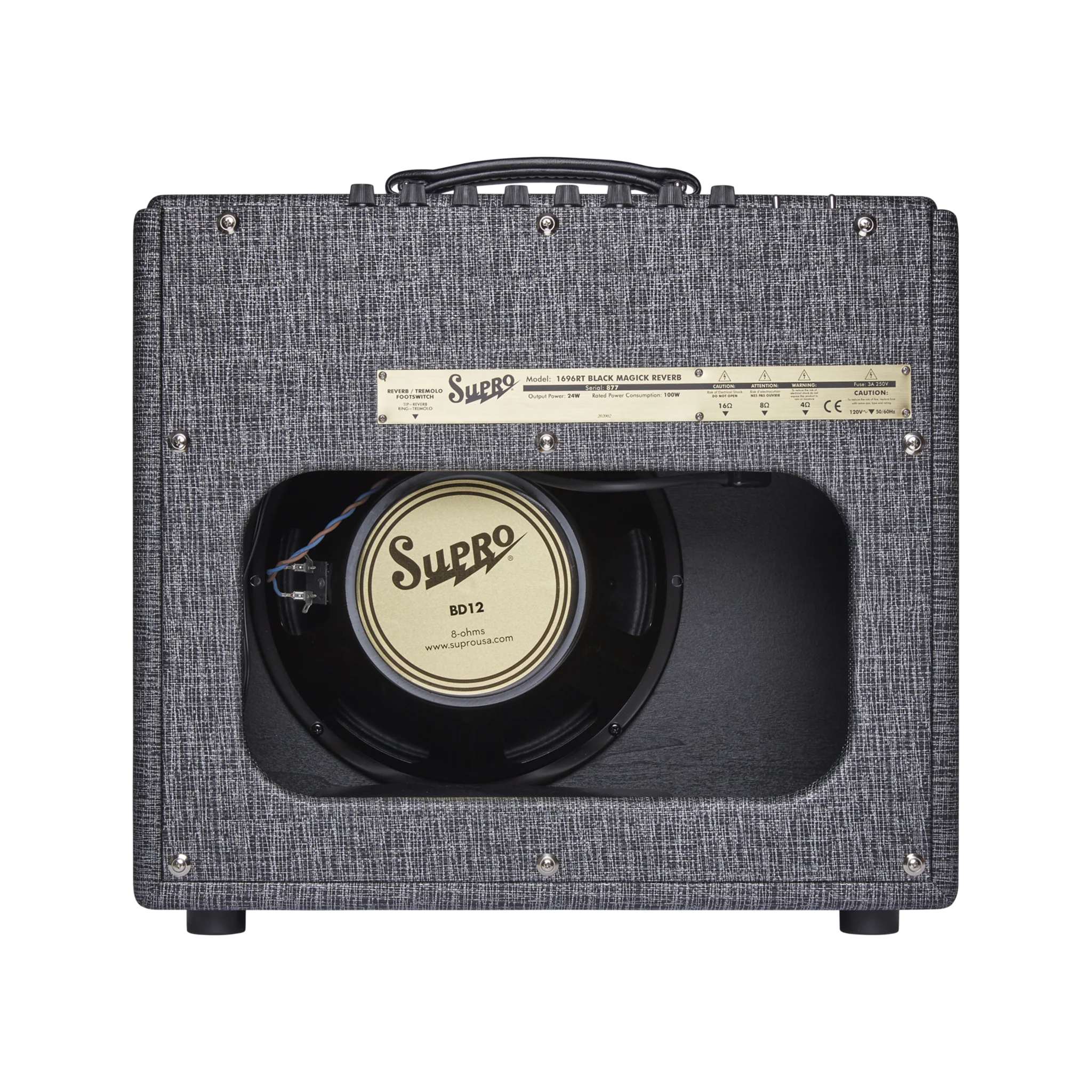 Supro 1696RT Magick Reverb 1x12 inch Guitar Combo Amplifier, Black - Image 5