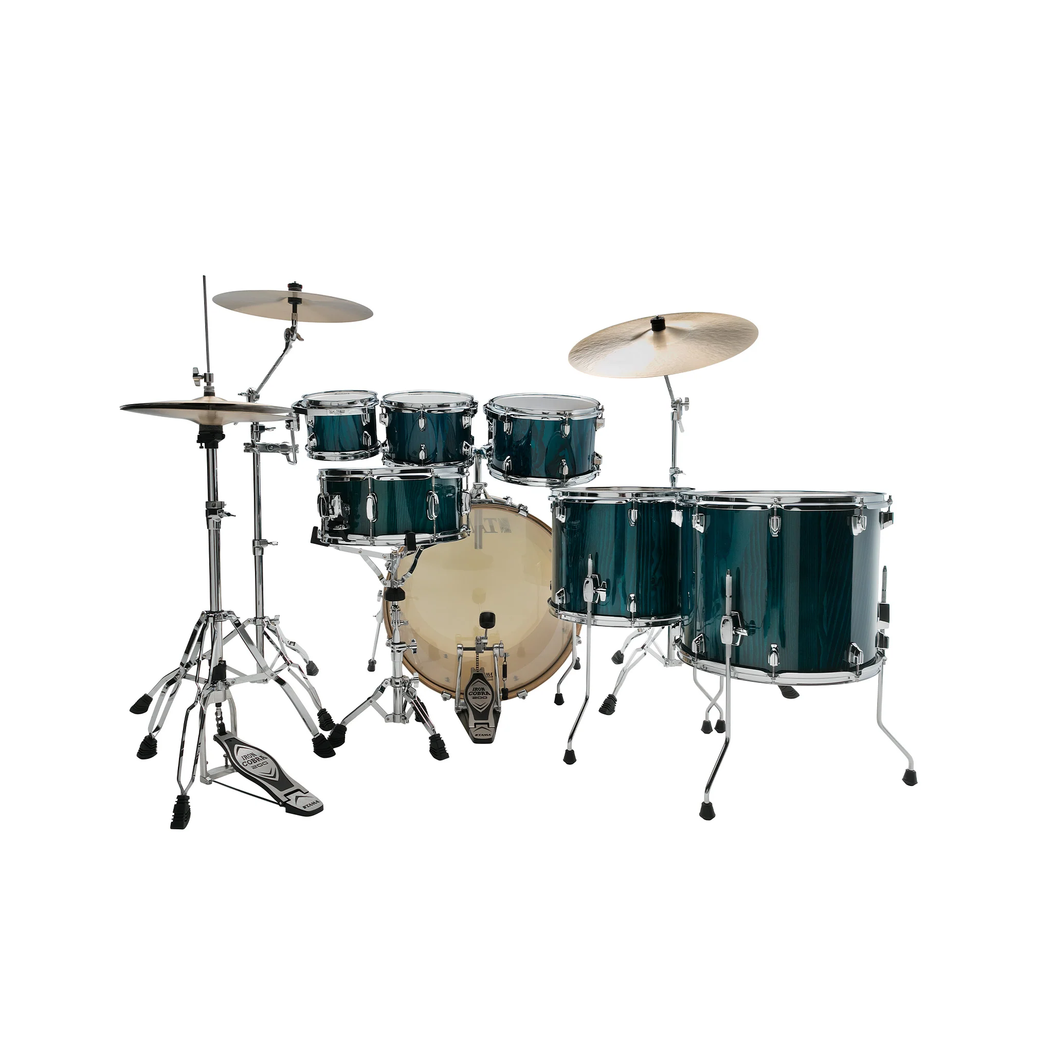 TAMA CL72RSP-GHP Superstar Classic Maple 7-Piece Drum Shell Kit, Gloss Sapphire Lacebark Pine - Image 3