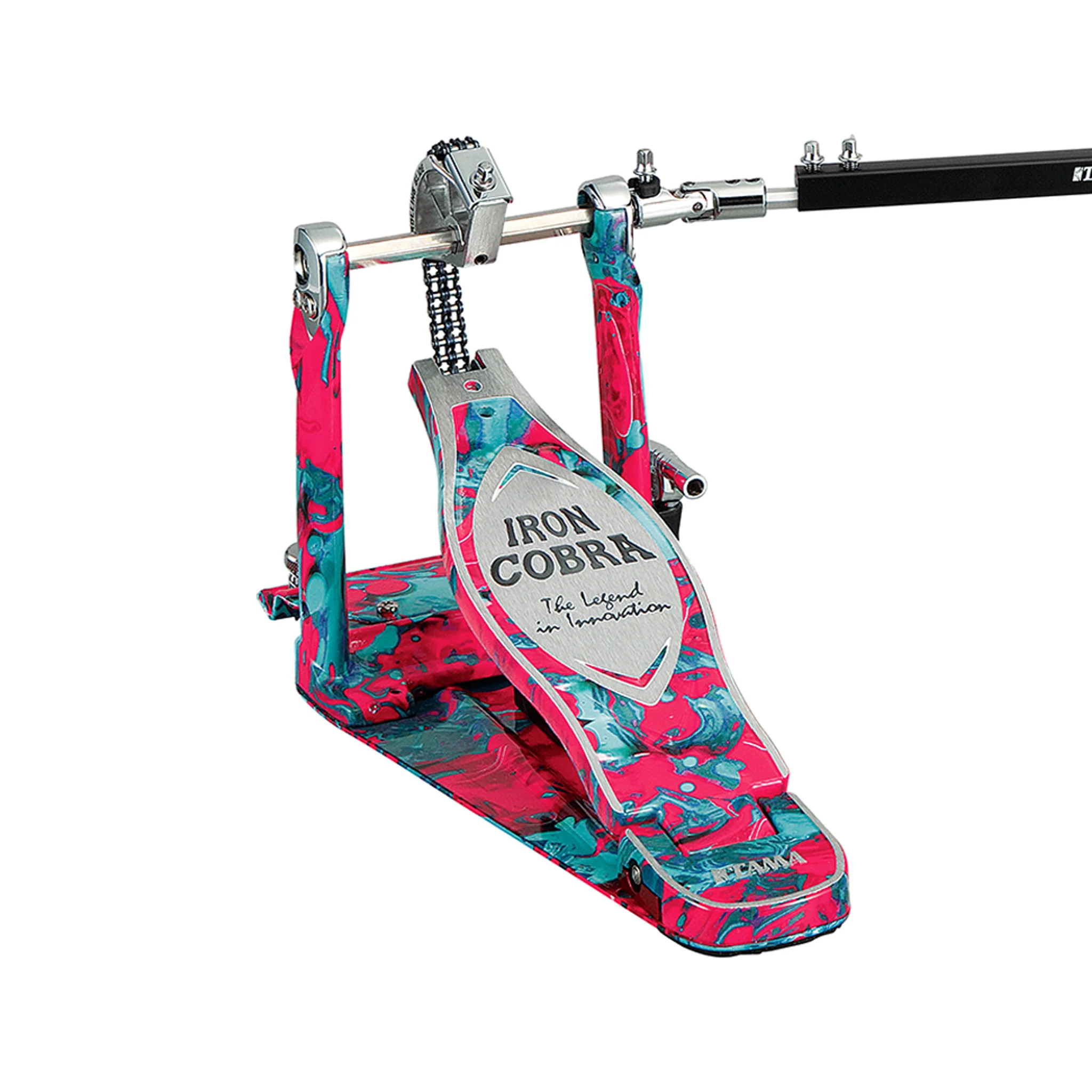 TAMA HP900RWMCS Limited Iron Cobra 900 Marble Coral Swirl Rolling Glide Twin Pedal w/Case - Image 2