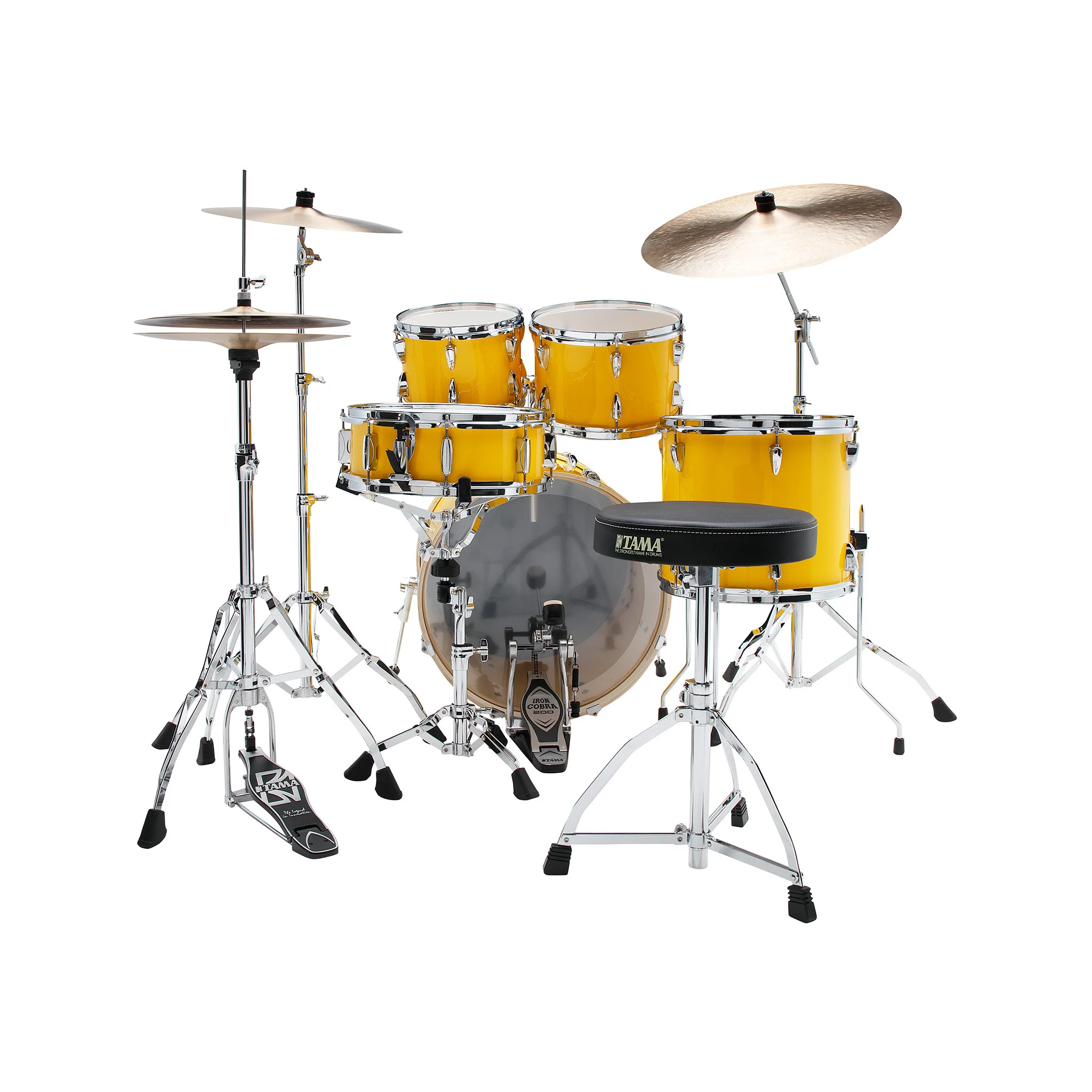 TAMA IP50H6W-ELY Imperialstar Drum 5-Piece Drum Kit w/Hardware, Electric Yellow w/ Meinl HCS Cymbals Bundle - Image 3