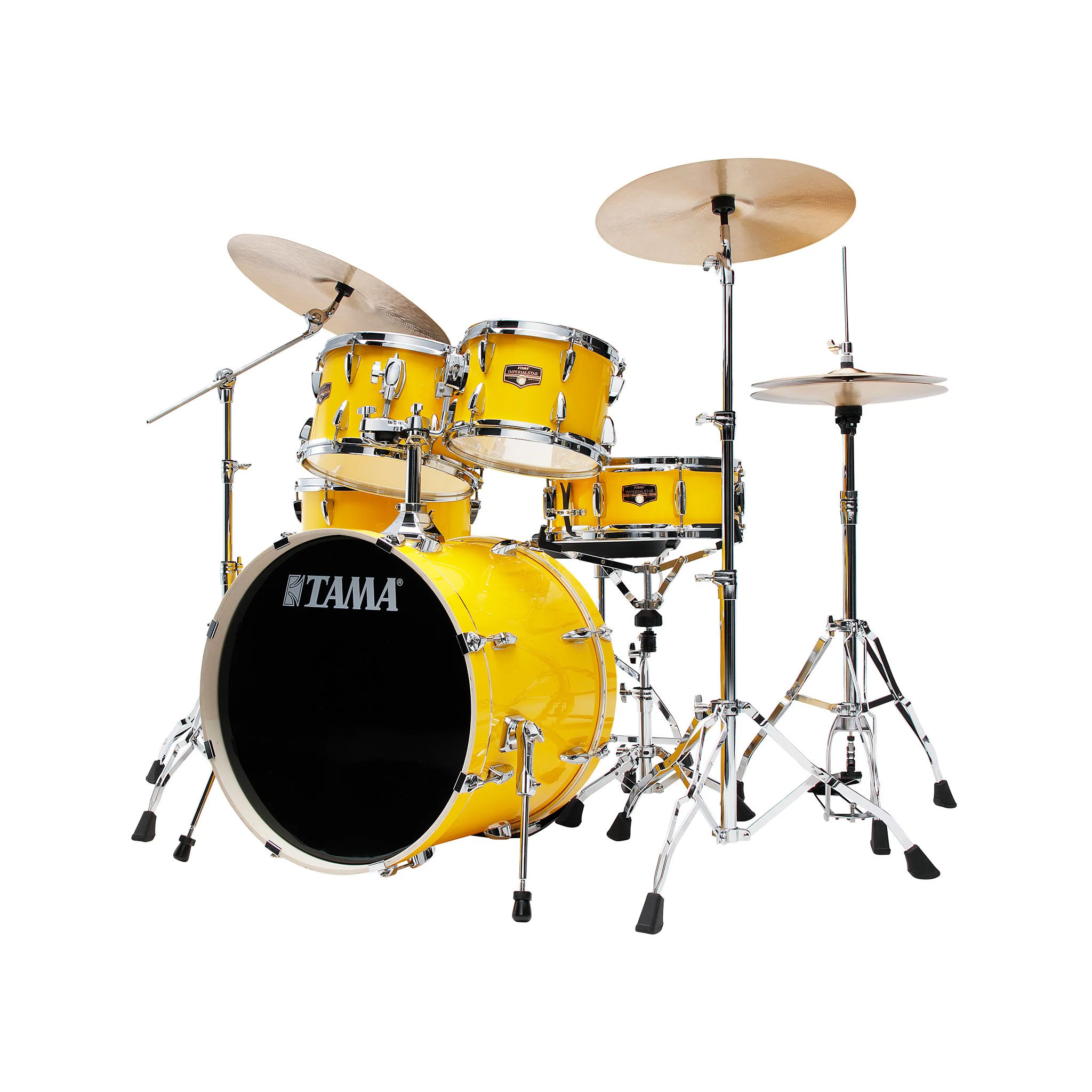 TAMA IP50H6W-ELY Imperialstar Drum 5-Piece Drum Kit w/Hardware, Electric Yellow w/ Sabian SBR Cymbals Bundle - Image 2