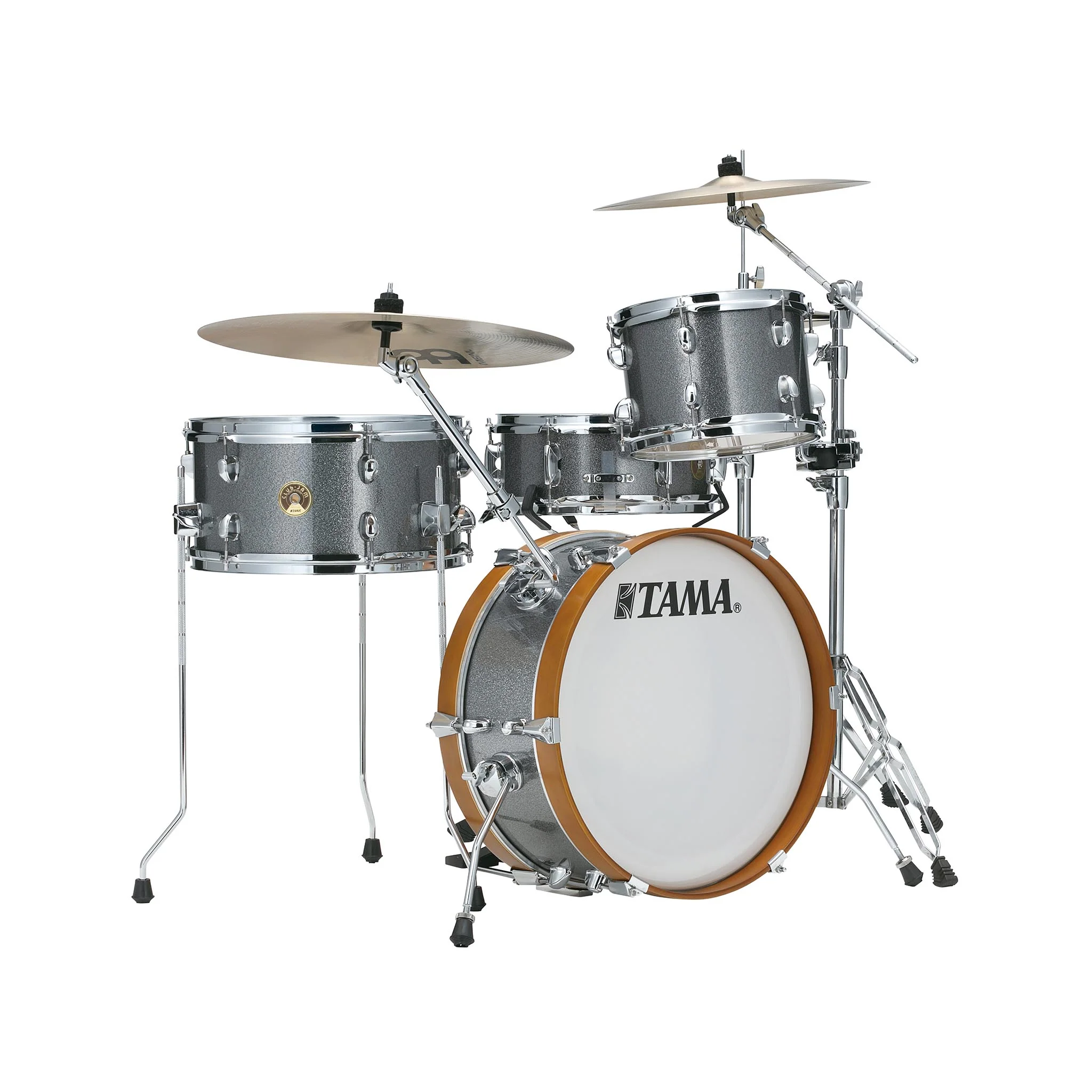 TAMA LJK28H4-GXS Club-JAM Mini Drum Kit 2-Piece w/Hardware, No Cymbal Holder, Galaxy Silver - Image 2