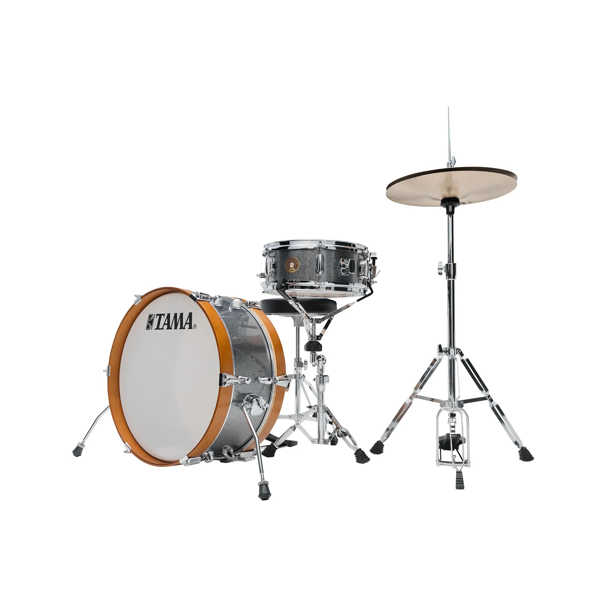 TAMA LJK28H4-GXS Club-JAM Mini Drum Kit 2-Piece w/Hardware, No Cymbal Holder, Galaxy Silver - Image 3
