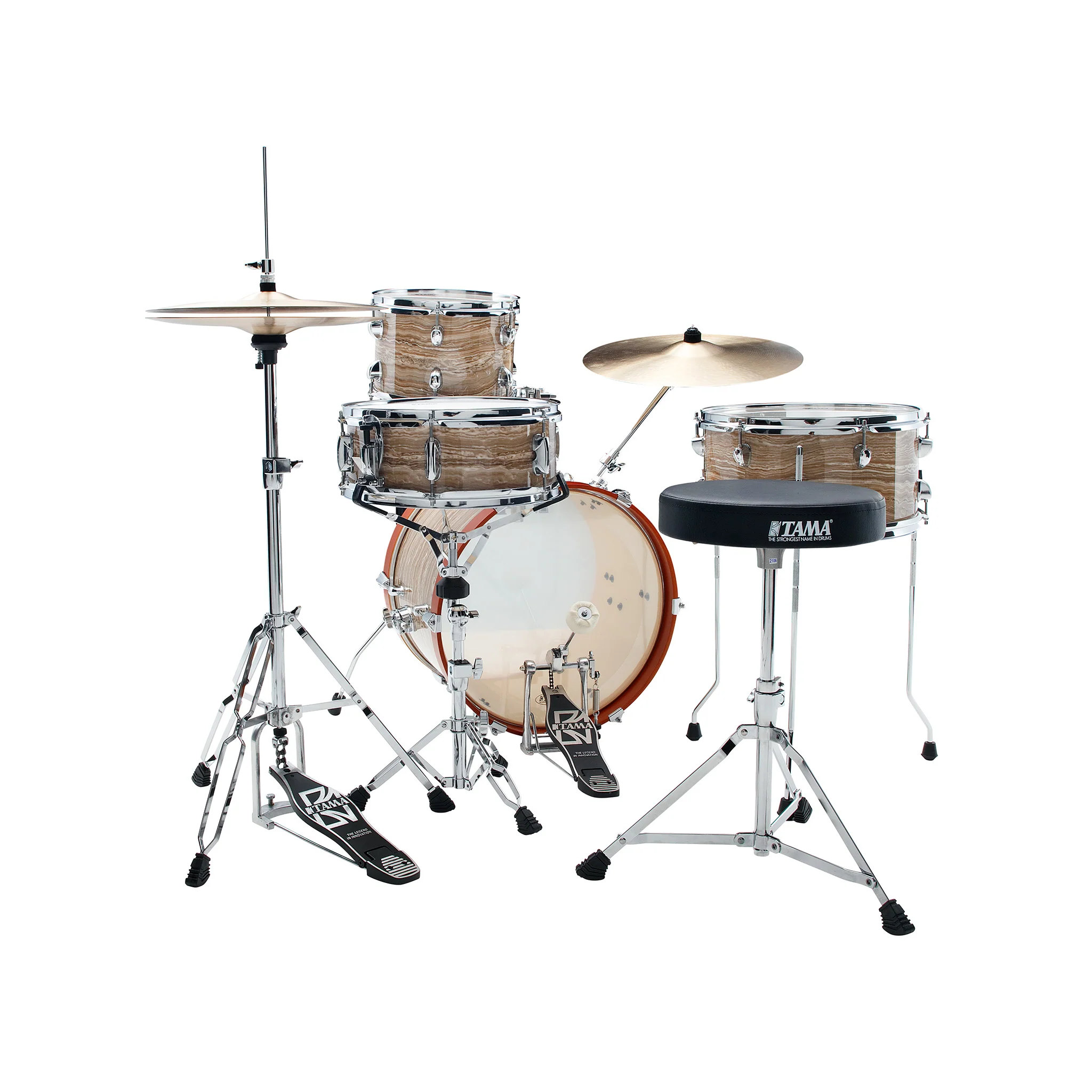 TAMA LJK48H4-CMW Club-JAM Kit 4-Piece w/ Hardware+Throne, Cream Marble Wrap - Image 3