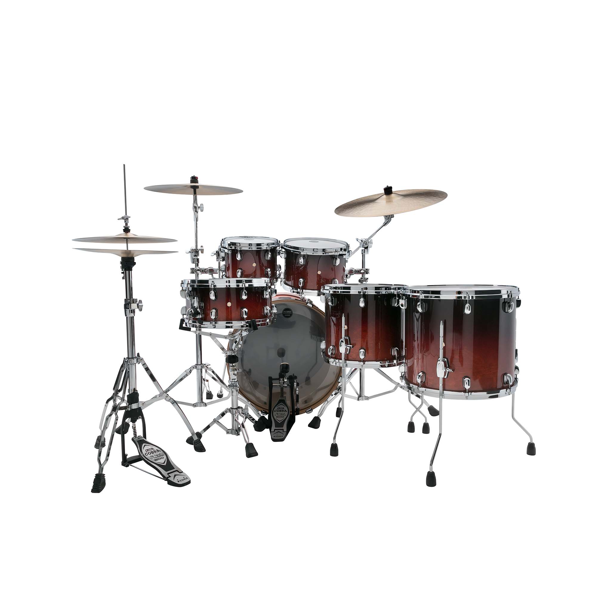 TAMA MBS52RZS-DCF Starclassic Performer 5-Piece Drum Shell Kit, Dark Cherry Fade - Image 2
