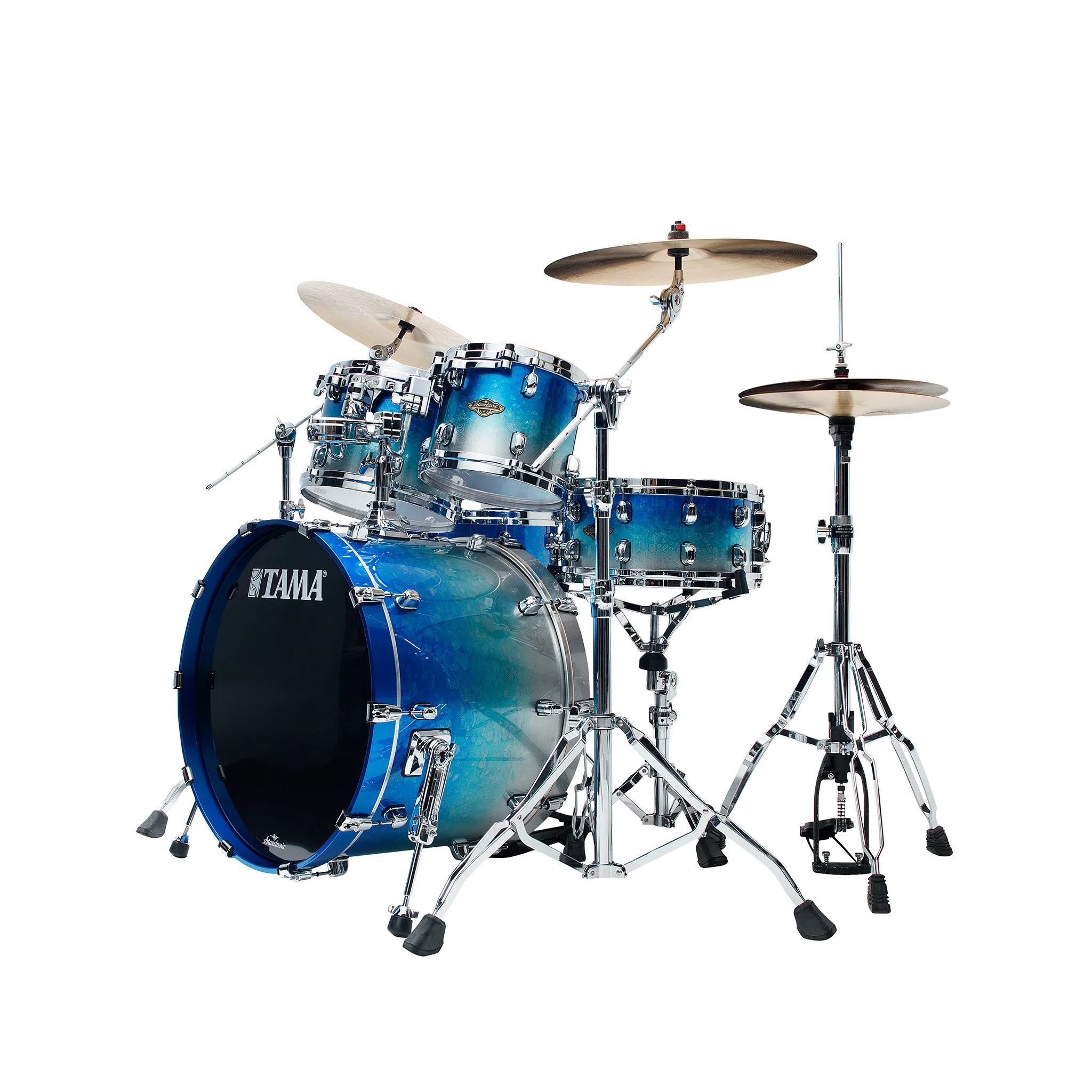 TAMA WBS42S-MBI Starclassic Walnut/Birch 4-Piece Drum Shell Kit, Molten Blue Ice Fade - Image 2