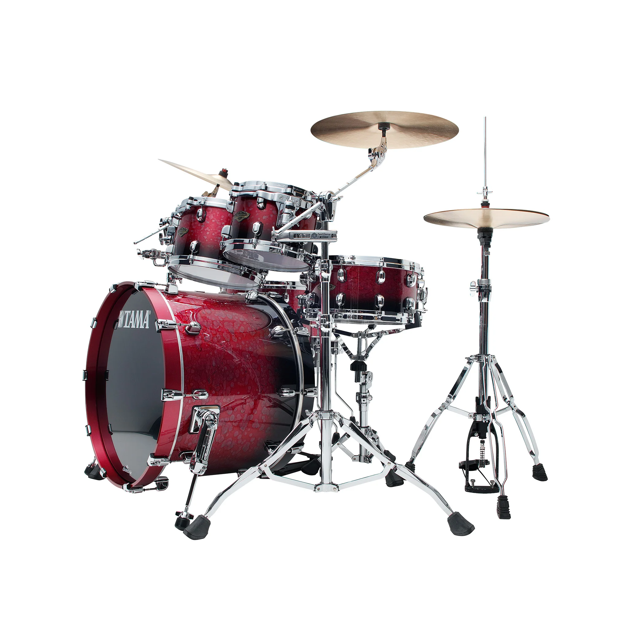 TAMA WBS52RZS-MDR Starclassic Walnut/Birch 5-Piece Drum Shell Kit, Molten Dark Rasberry Fade - Image 2