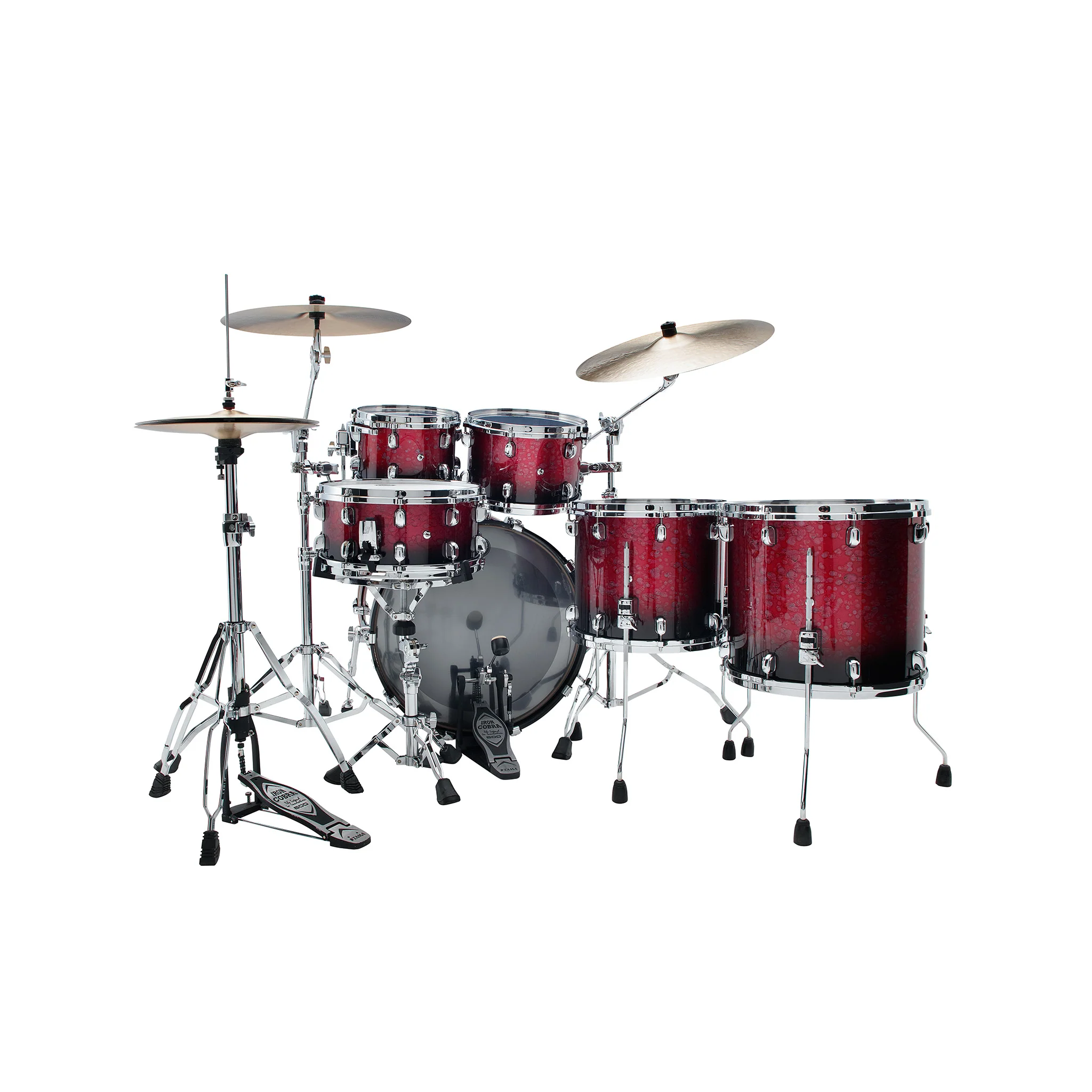 TAMA WBS52RZS-MDR Starclassic Walnut/Birch 5-Piece Drum Shell Kit, Molten Dark Rasberry Fade - Image 3