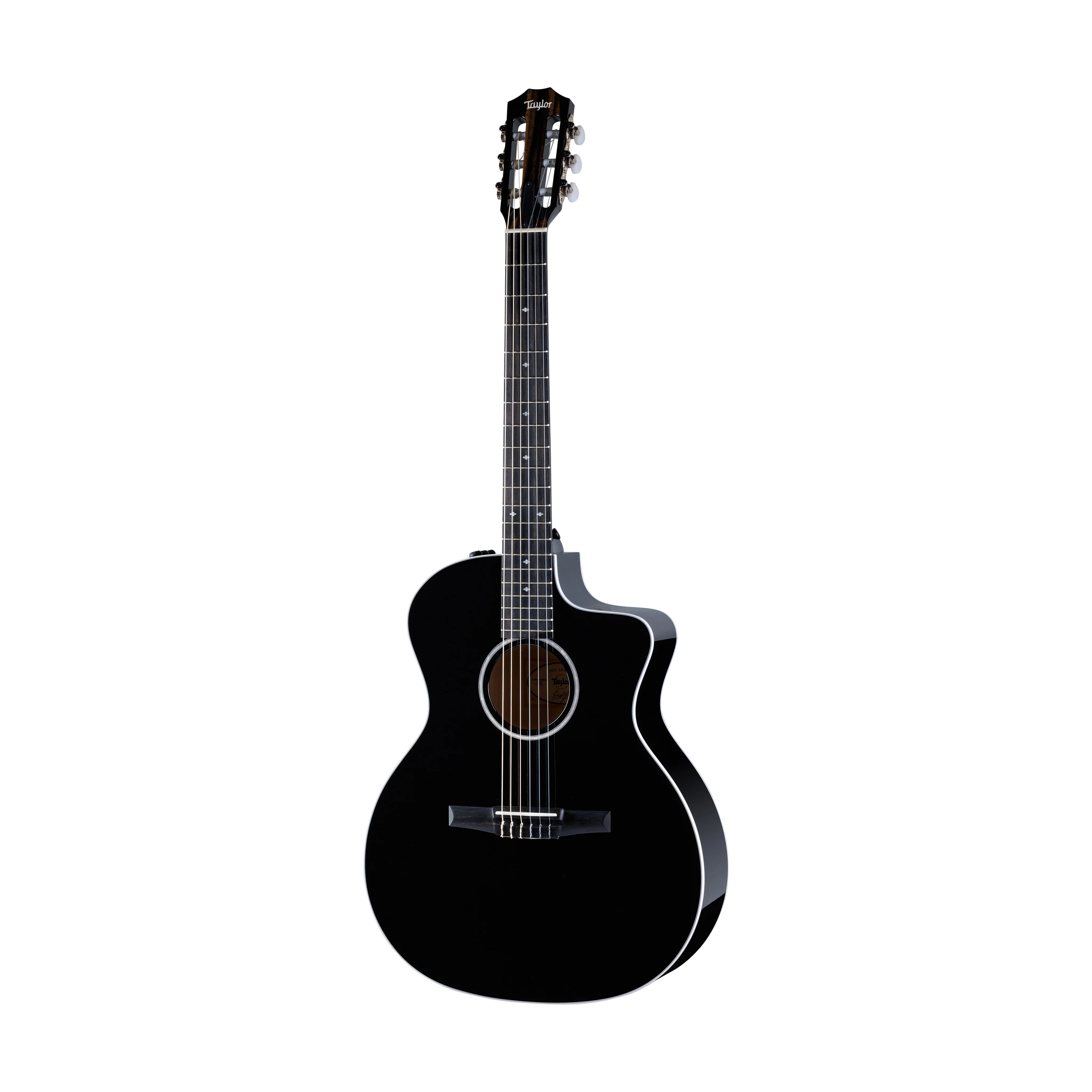 Taylor 214ce-N DLX Special Edition Grand Auditorium Nylon-String Acoustic Guitar w/Bag, Black