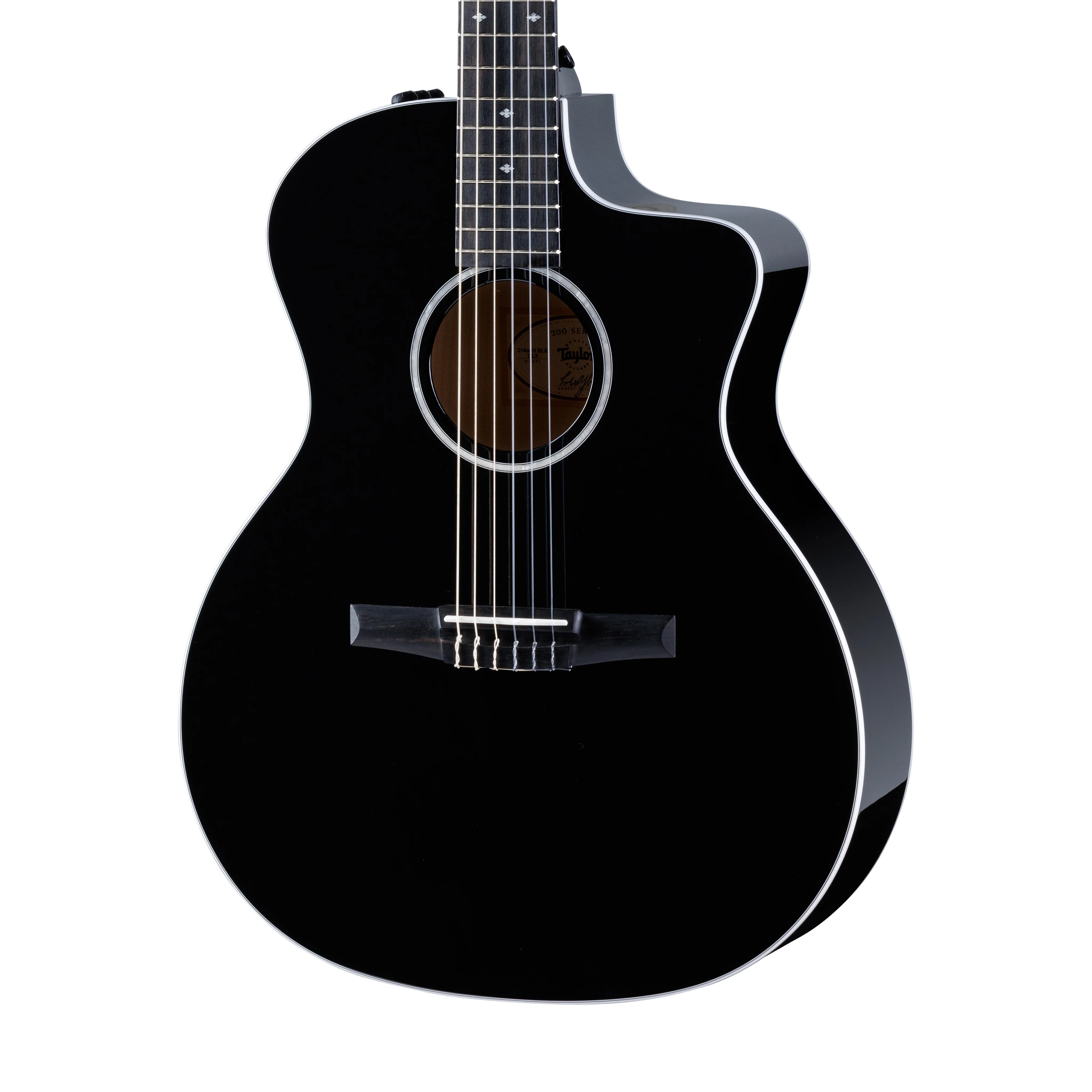 Taylor 214ce-N DLX Special Edition Grand Auditorium Nylon-String Acoustic Guitar w/Bag, Black - Image 3