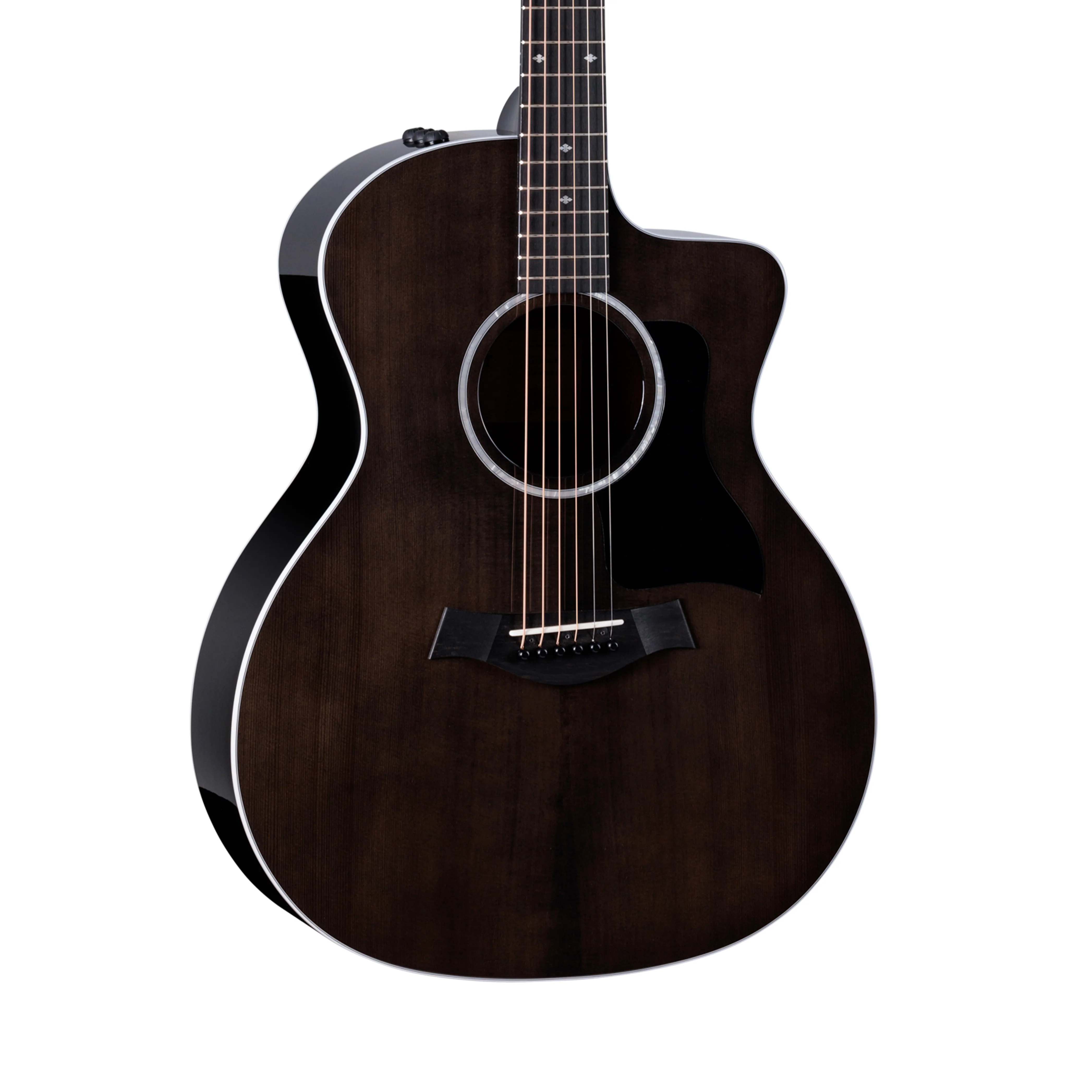 Taylor 214ce Special Edition Sapele/Engelmann Acoustic Guitar w/Trans Grey Top & Case, Grey - Image 3