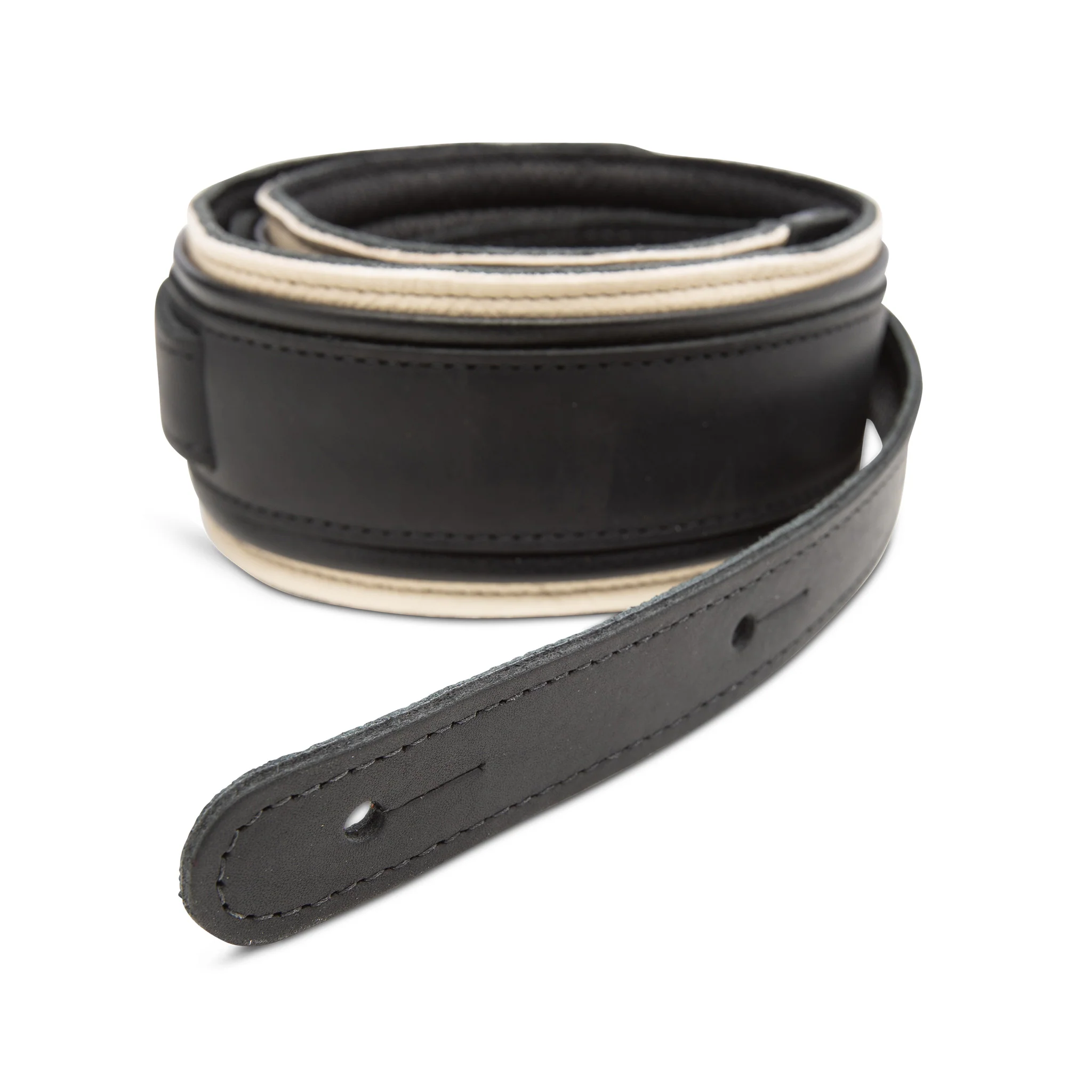Taylor American Dream Leather Guitar Strap, White/Black - Image 4