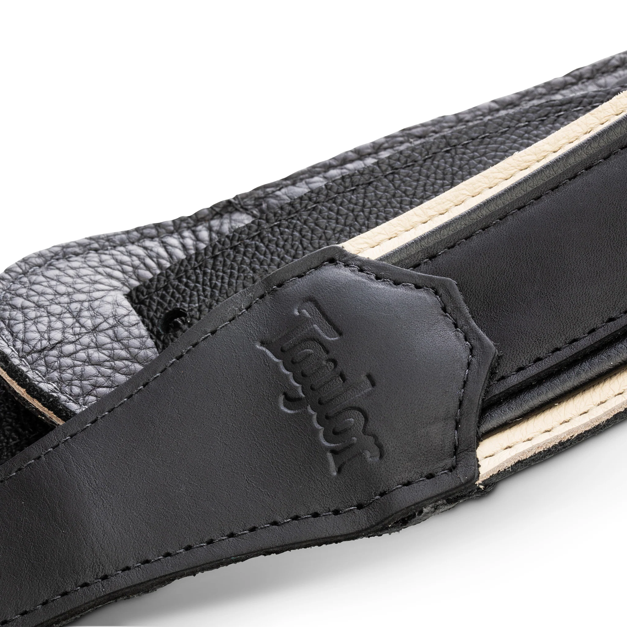 Taylor American Dream Leather Guitar Strap, White/Black - Image 5