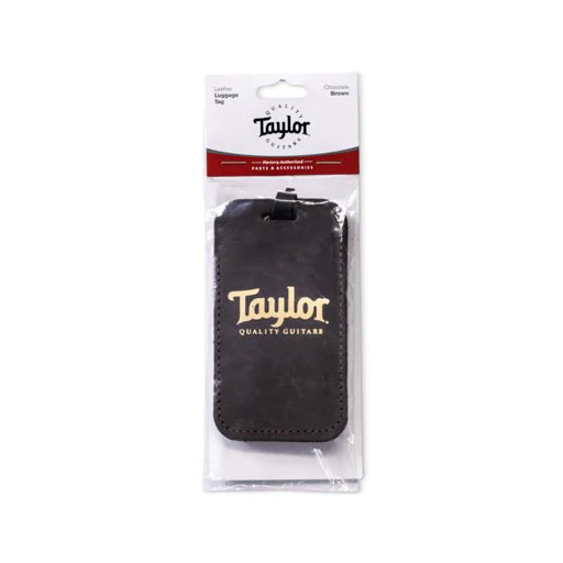 Taylor Leather Luggage Tag, Chocolate Brown w/Gold Logo - Image 3