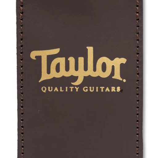 Taylor Leather Luggage Tag, Chocolate Brown w/Gold Logo - Image 4