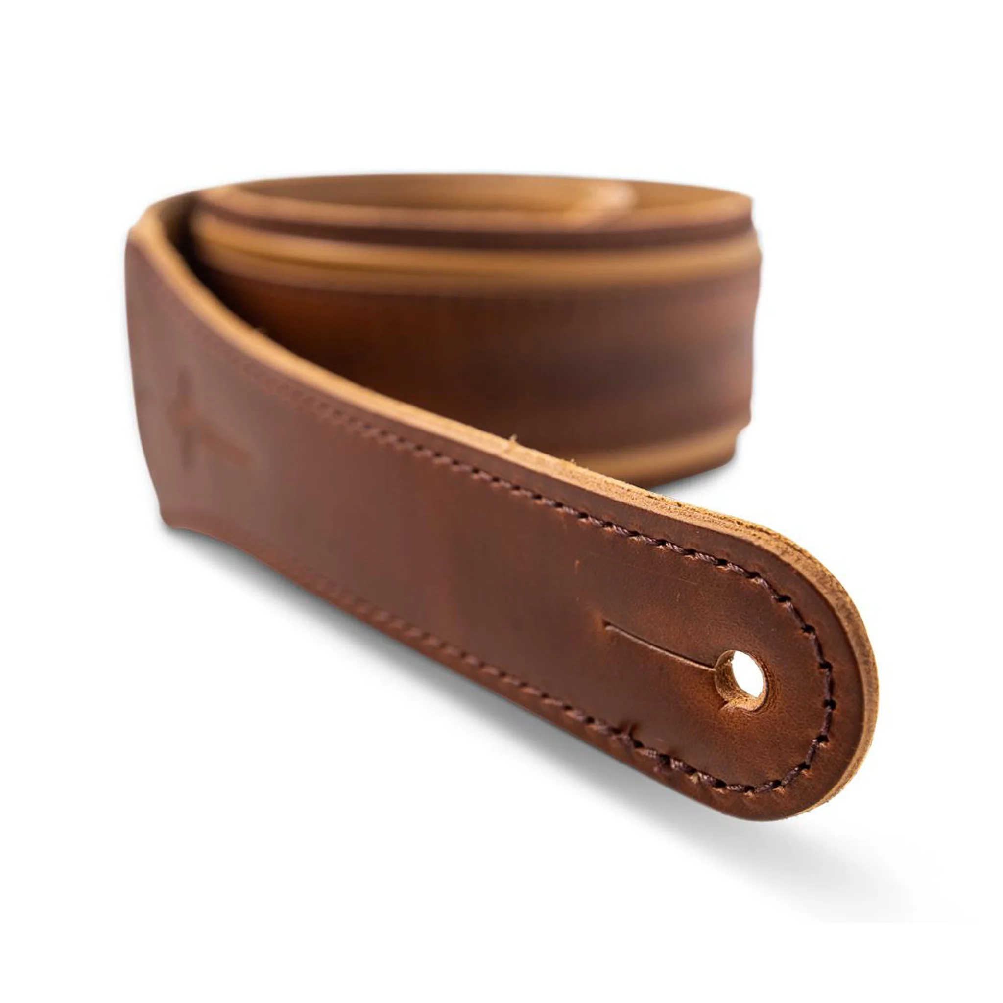 Taylor Nouveau Leather Guitar Strap, Med Brown - Image 3