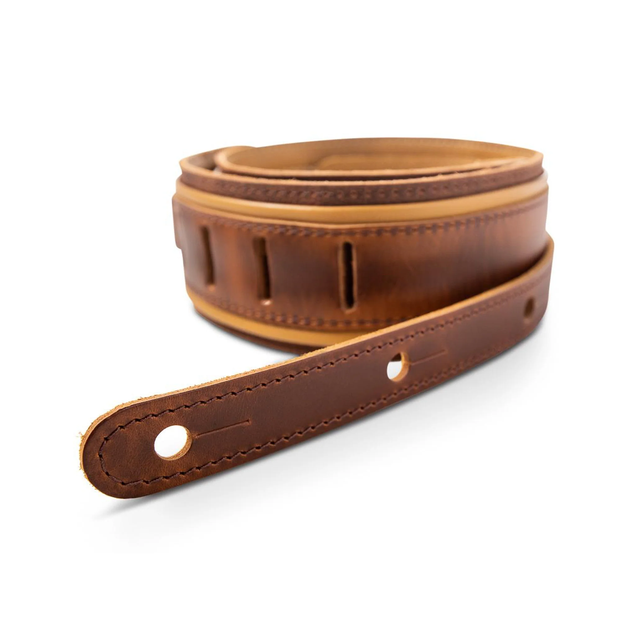 Taylor Nouveau Leather Guitar Strap, Med Brown - Image 4