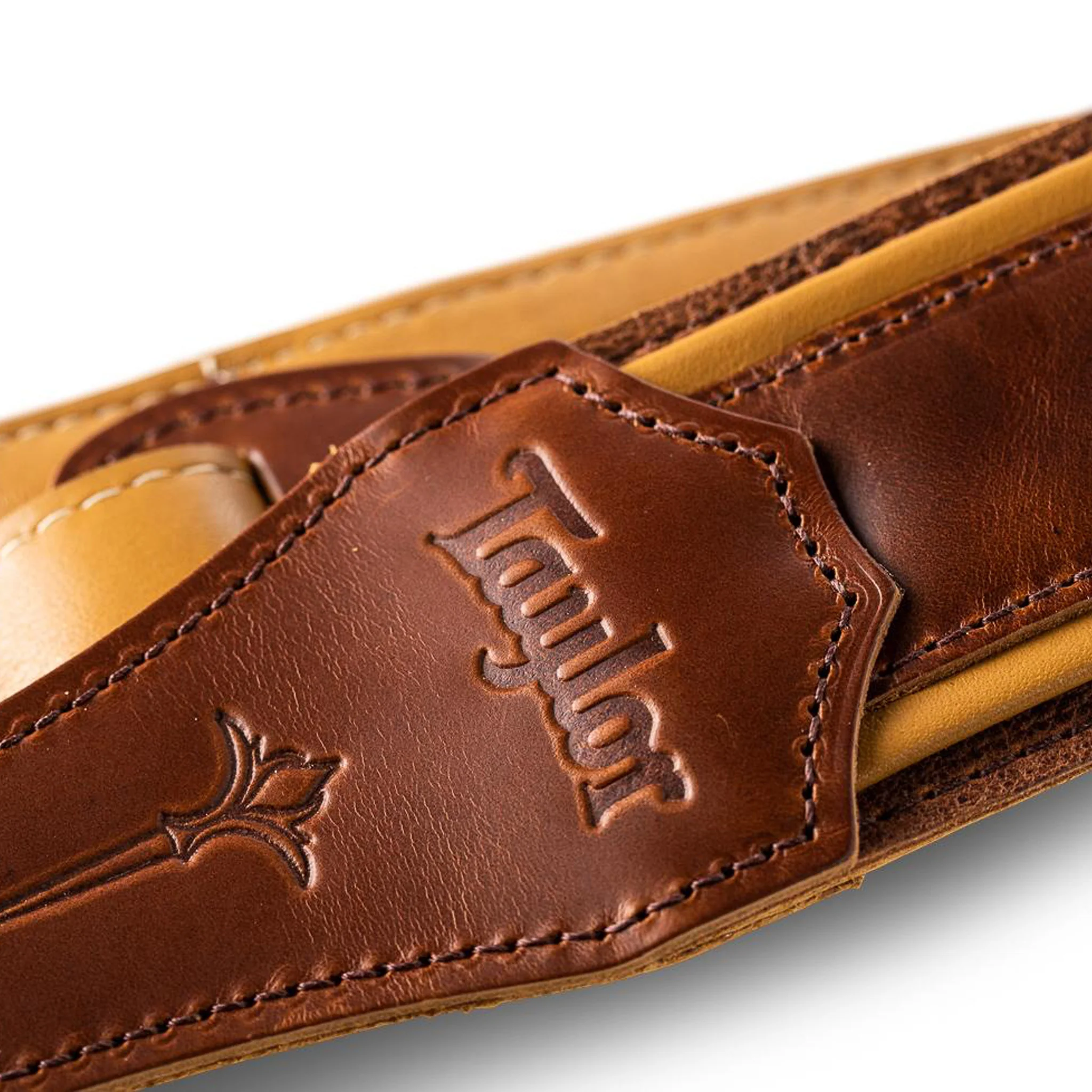 Taylor Nouveau Leather Guitar Strap, Med Brown - Image 6