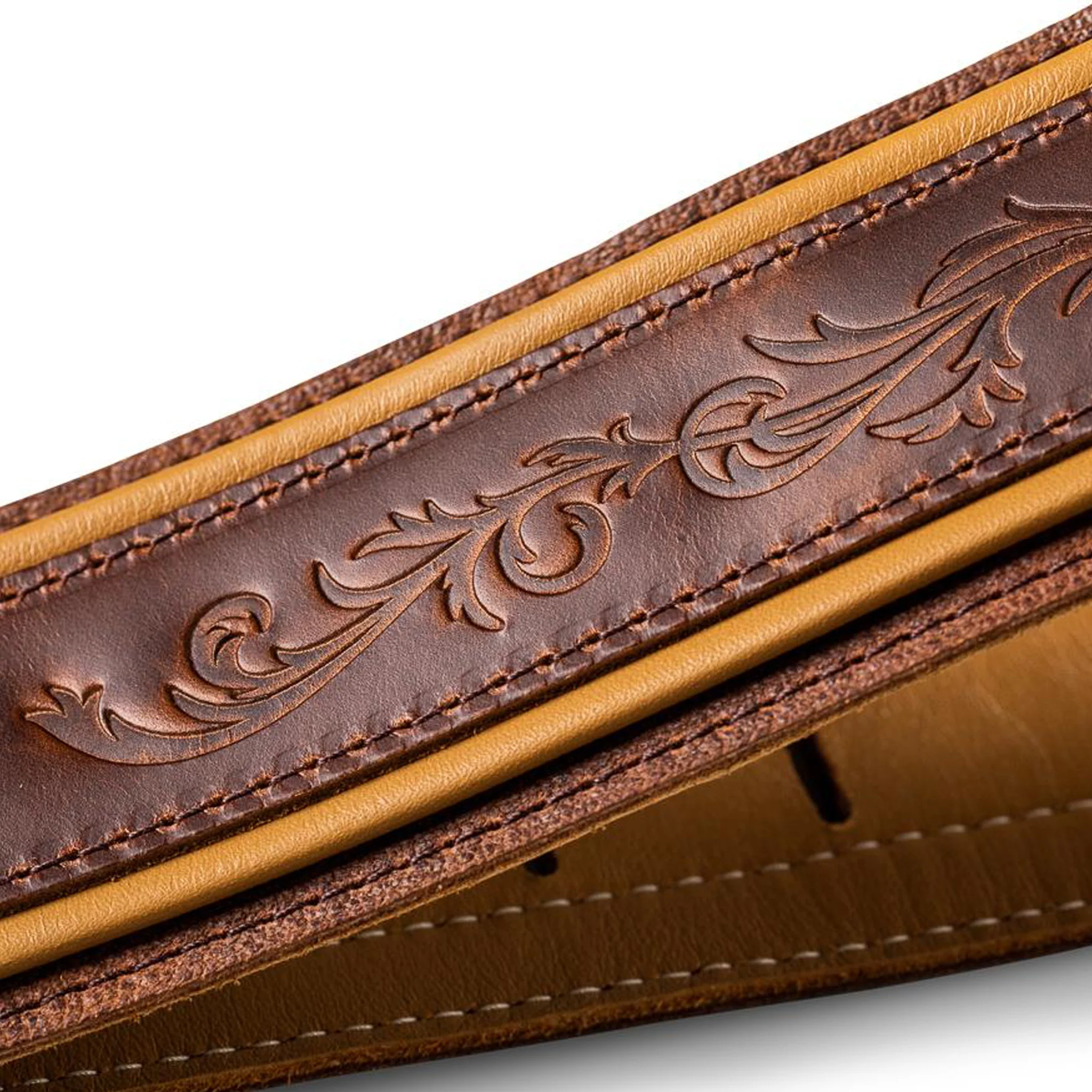 Taylor Nouveau Leather Guitar Strap, Med Brown - Image 7