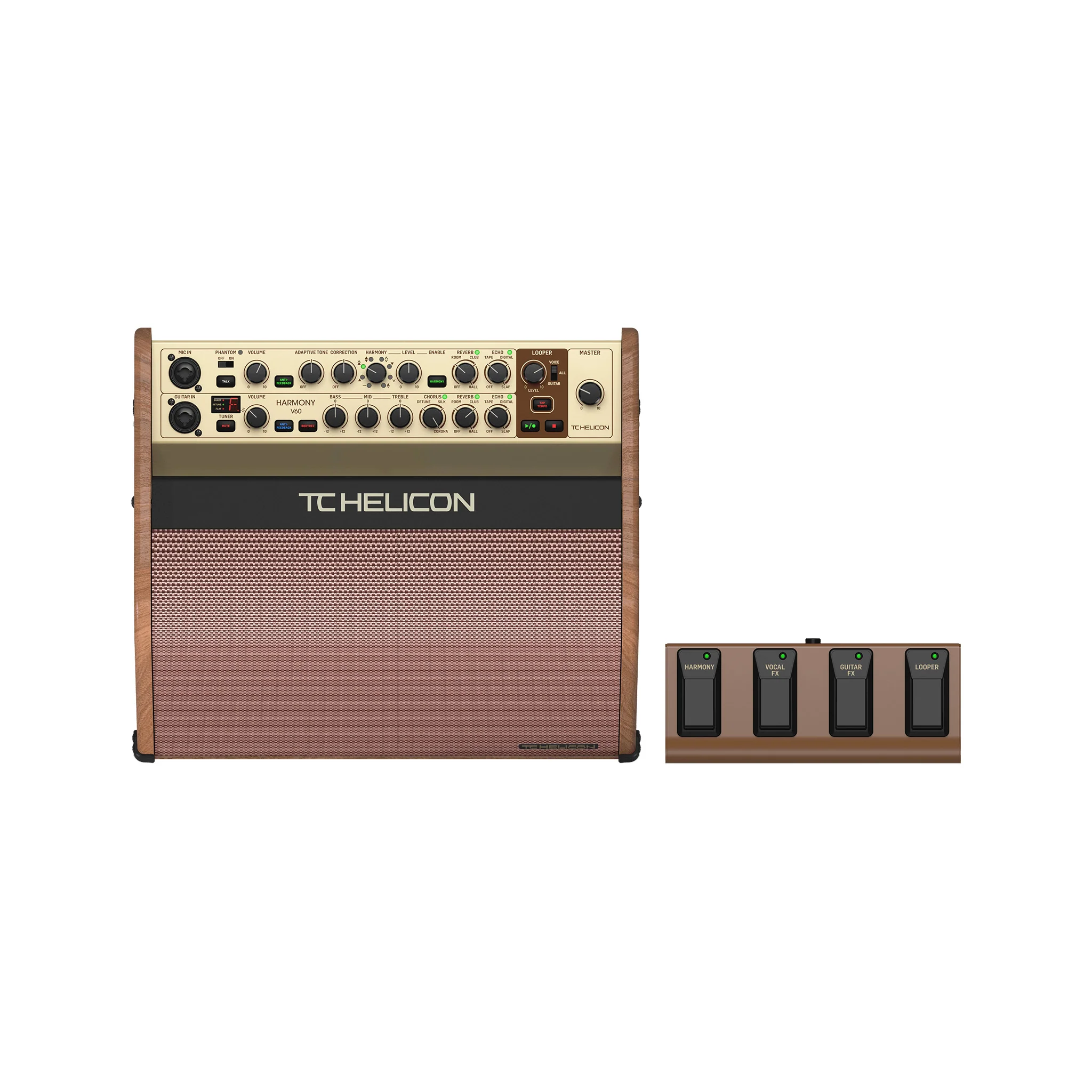 TC Helicon Harmony V60 60W 2-Channel Acoustic Amplifier, UK Plug - Image 4