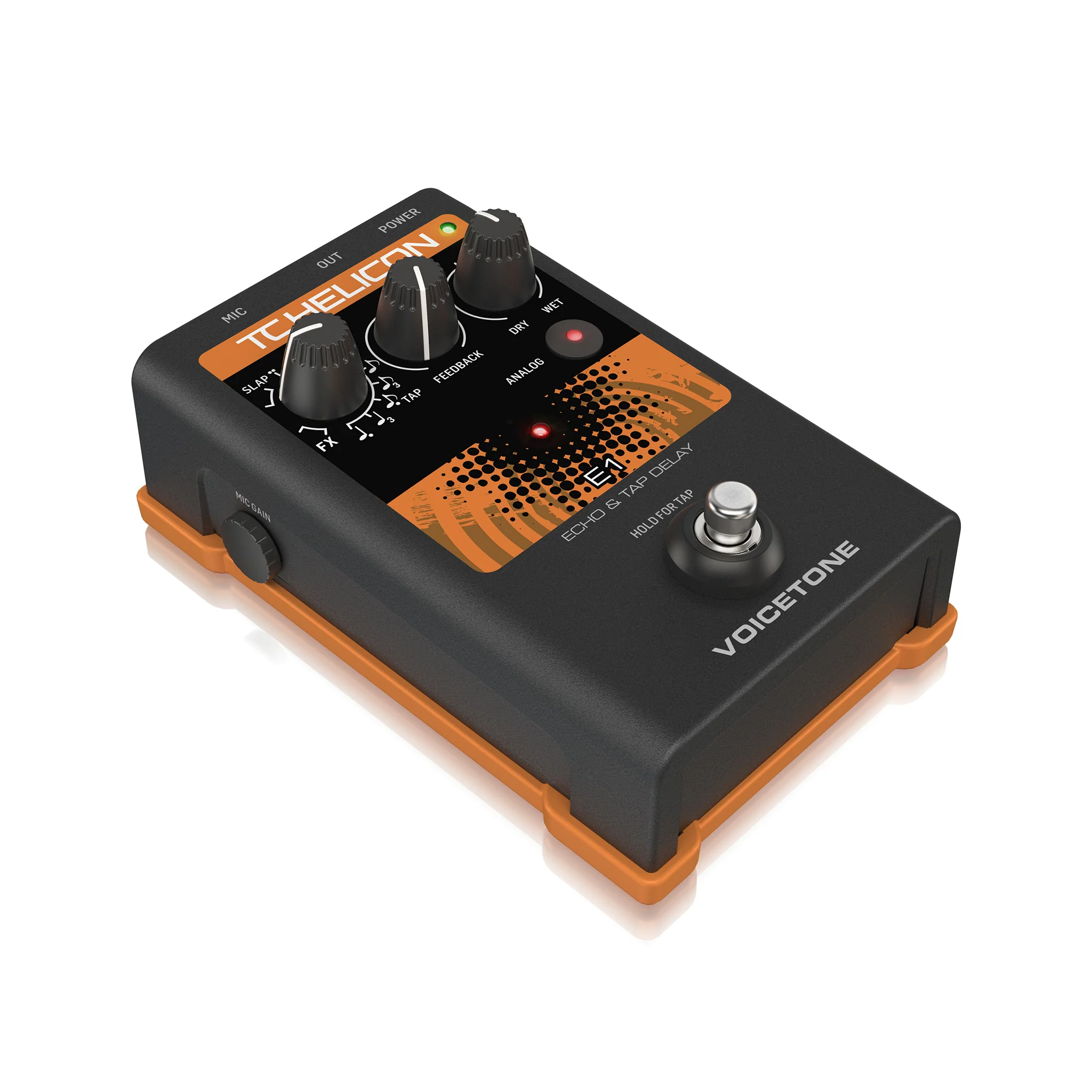 TC-Helicon VoiceTone E1 Echo and Tap Delay Vocal Effects Pedal - Image 2